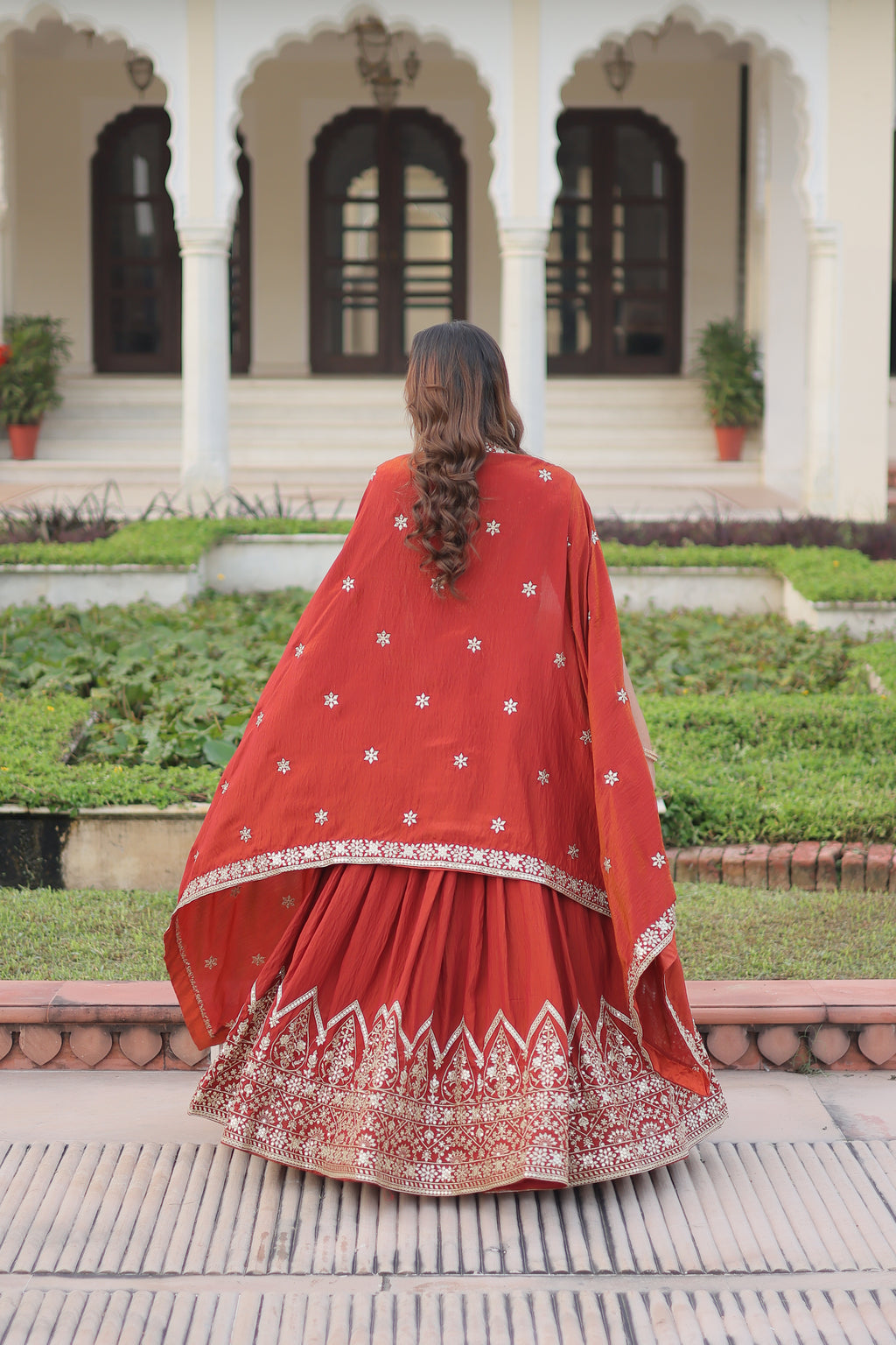 Vichitra Silk Embroidered Legenga With Dupatta