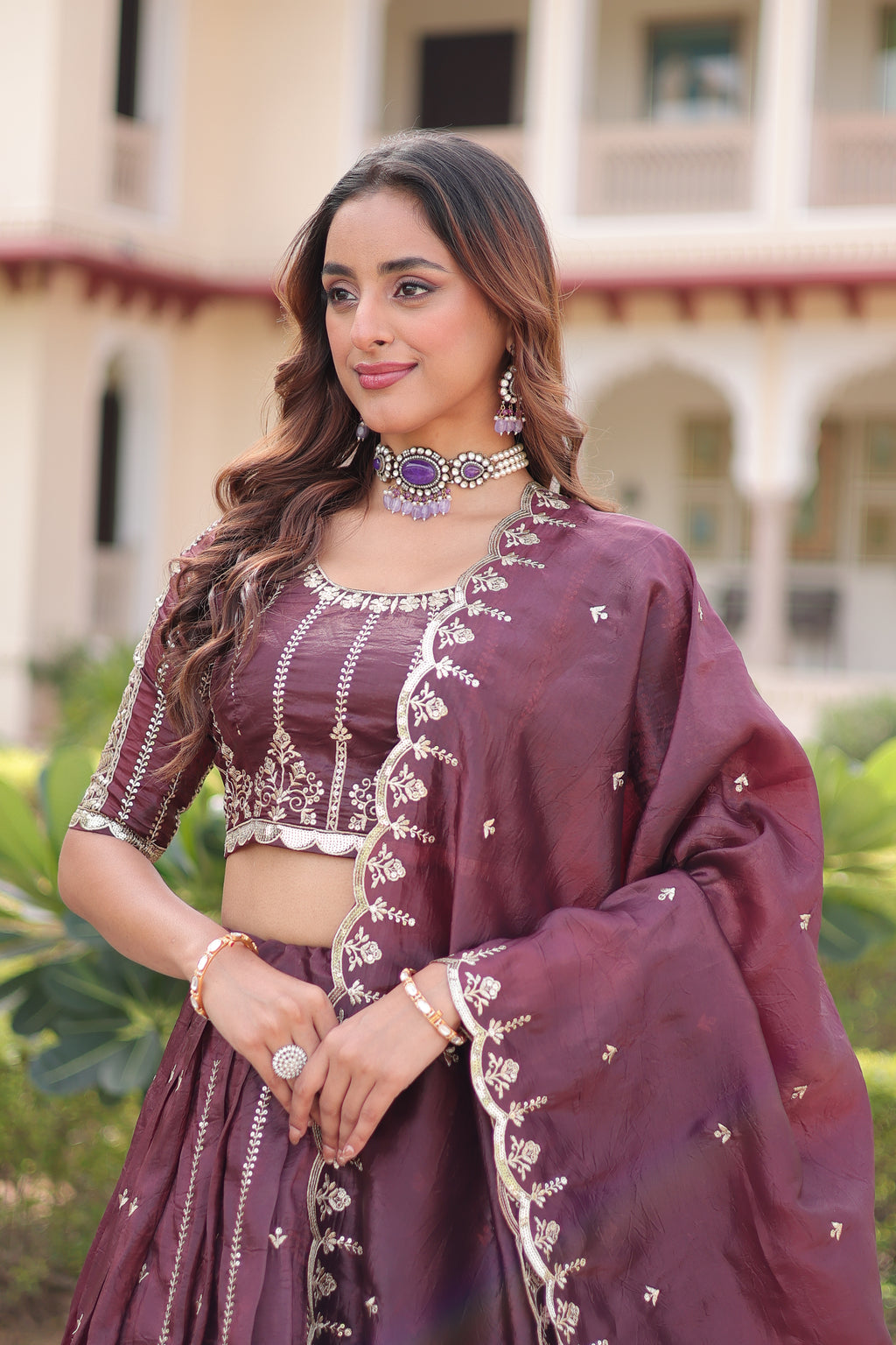 Gold Crush Zari Embroidered Lehenga With Dupatta