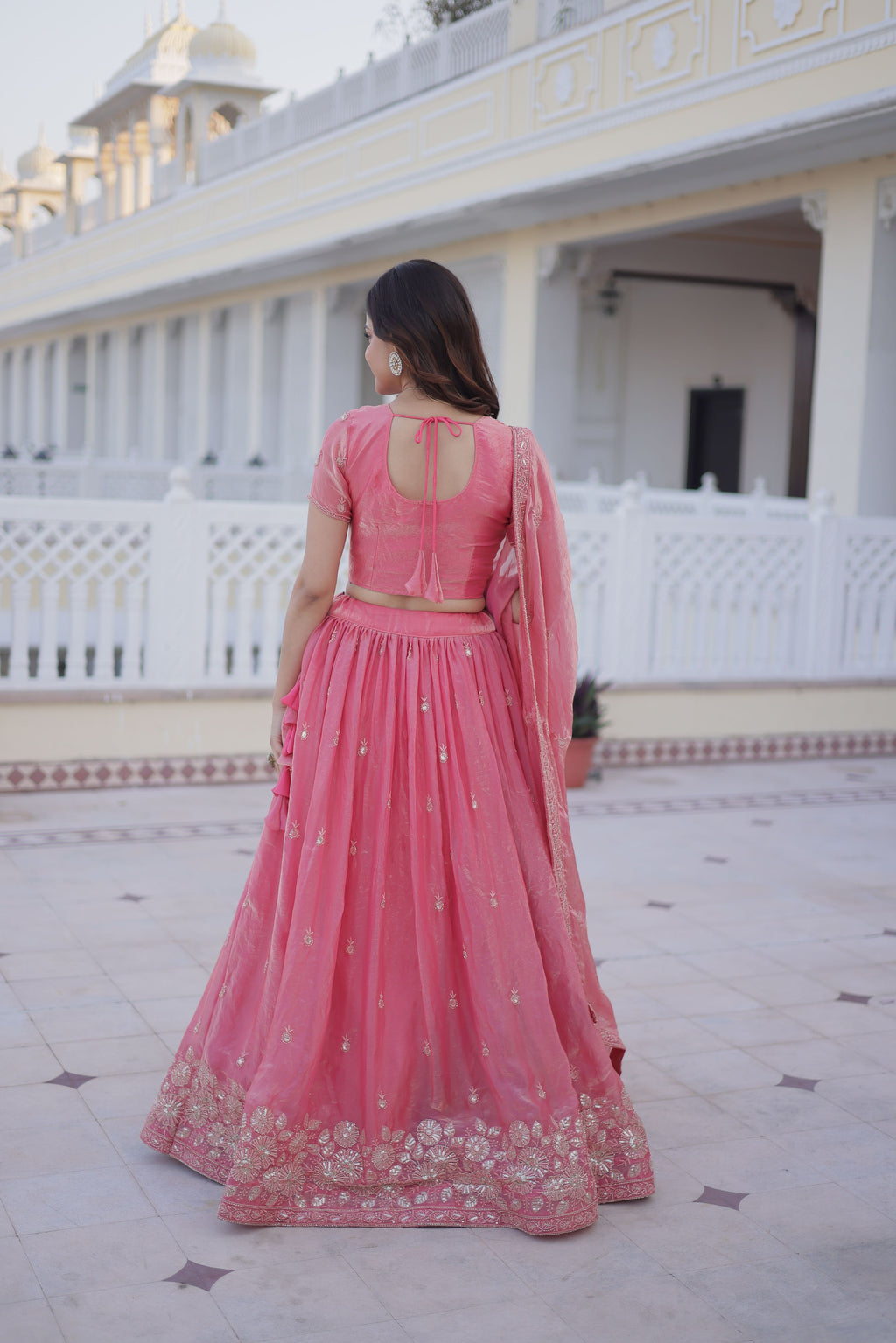 Fendi Silk Thread Embroidered Lehenga With Dupatta
