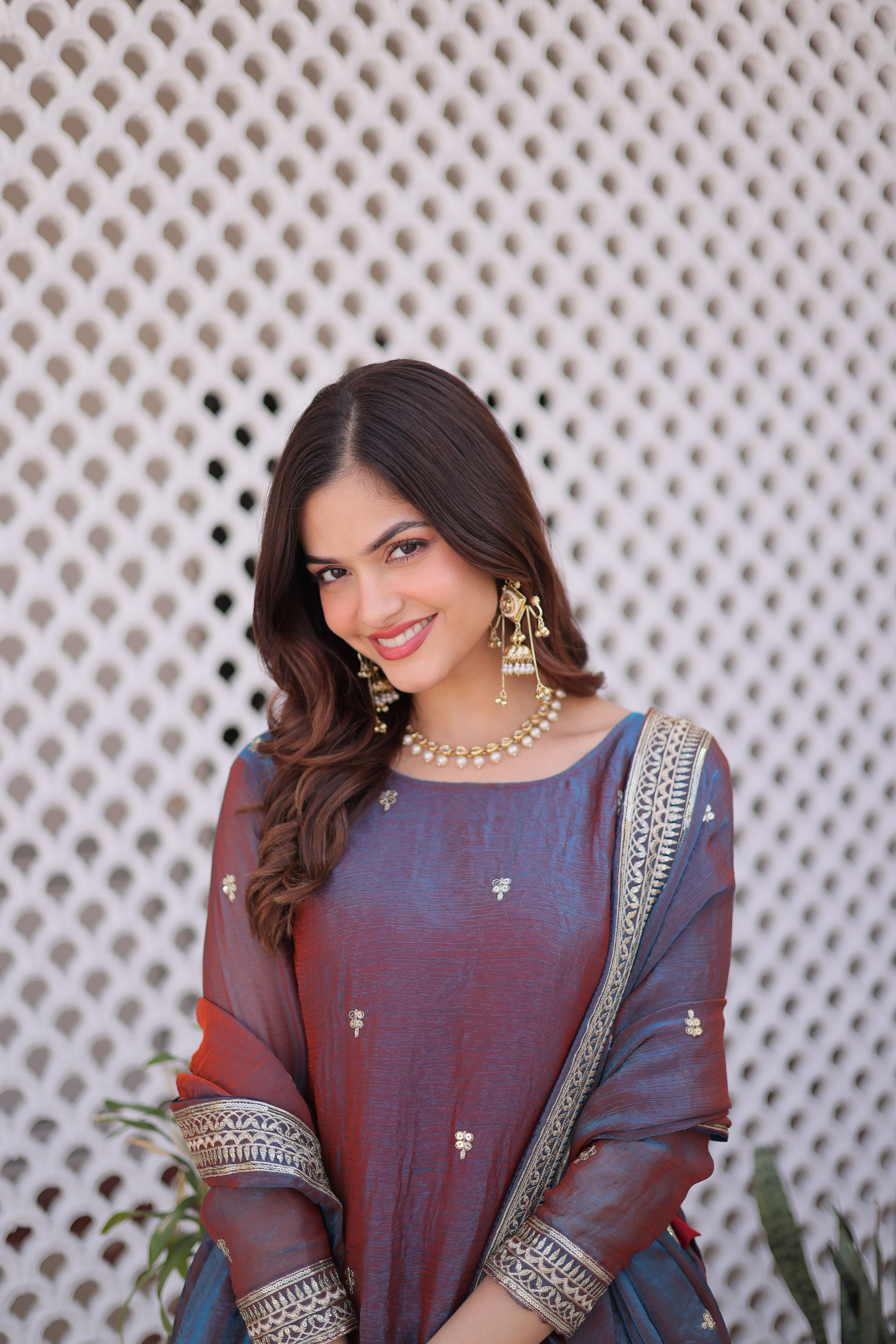 Fendi Chiffon Embroidered Lehenga With Dupatta