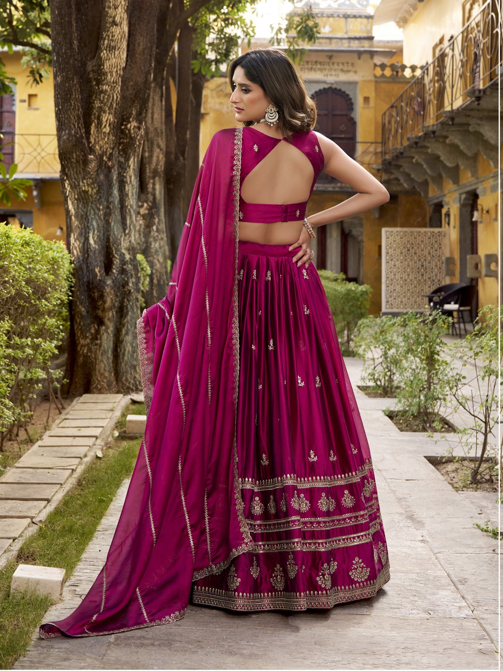 Rangoli Silk Thread Embroidered Lehenga With Dupatta