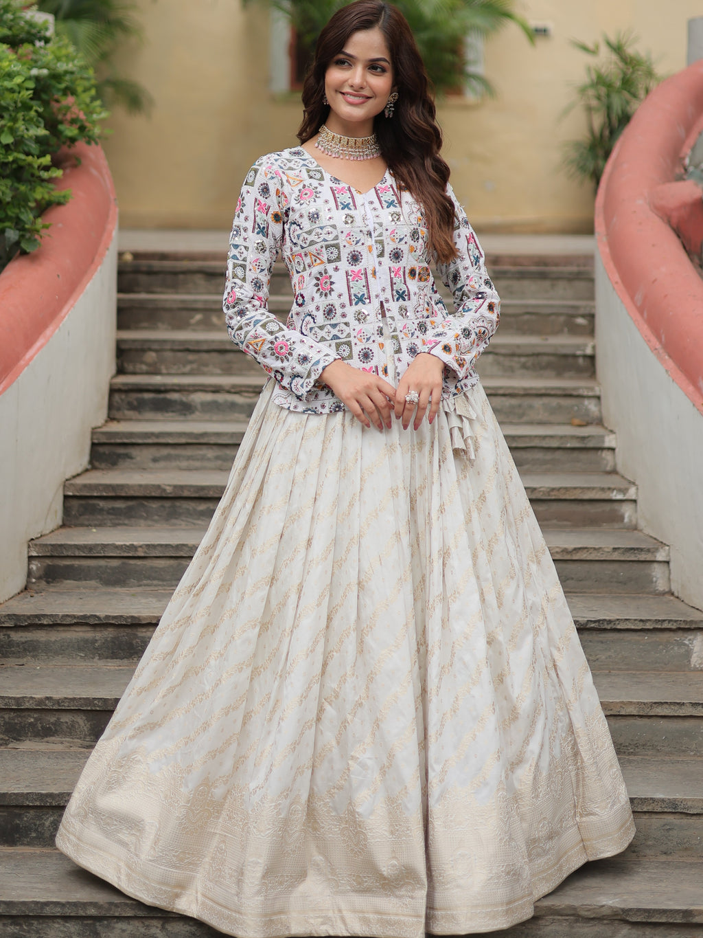 Pure Viscose Embroidered Lehenga For Women