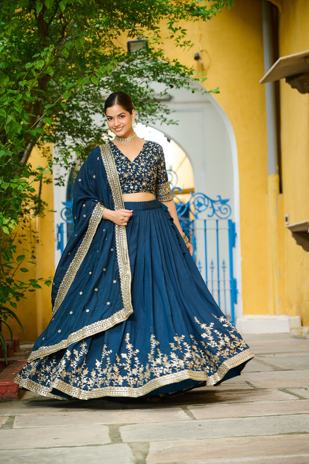 Vichitra Silk Lehenga For Women