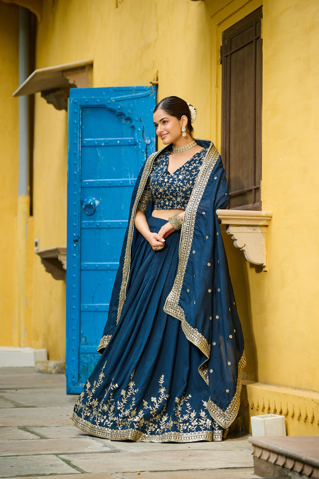 Vichitra Silk Lehenga For Women