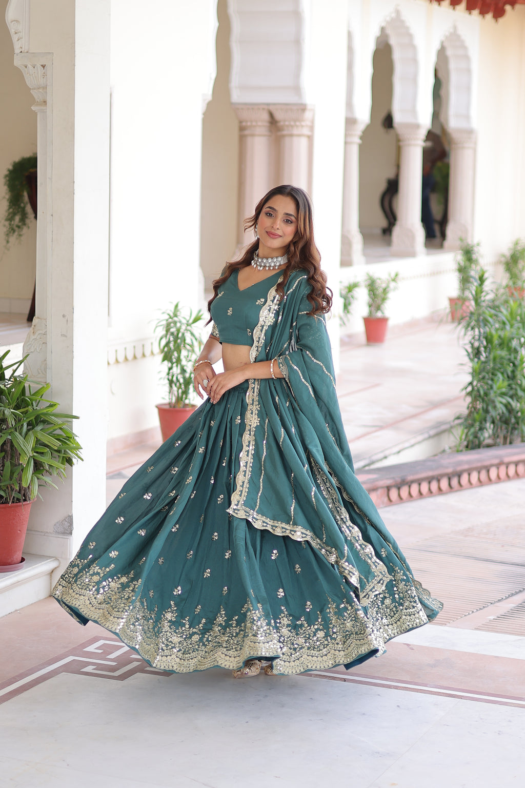 Vichitra Silk Lehenga For Women