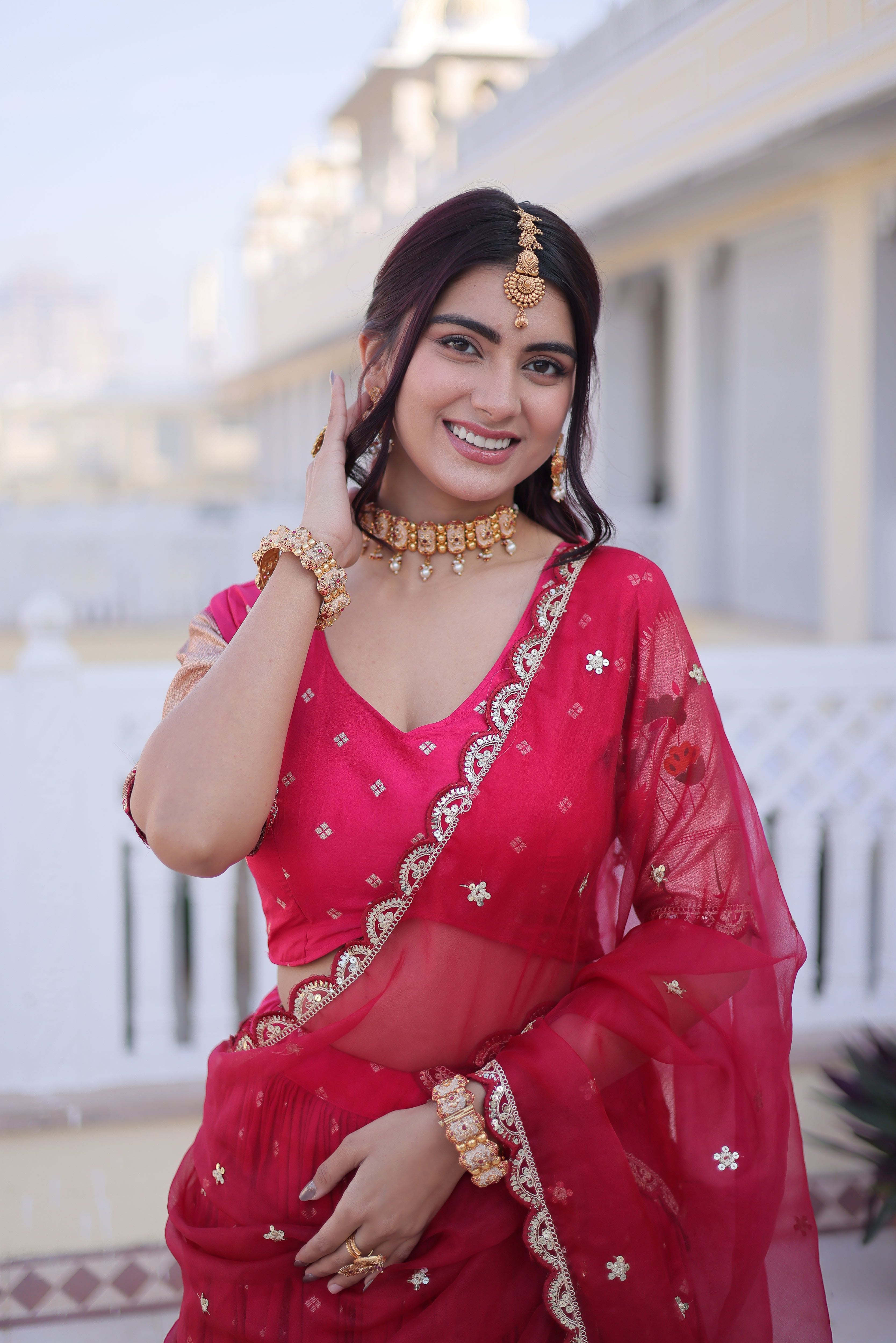 Dola Silk Embroidered Lehenga With Dupatta