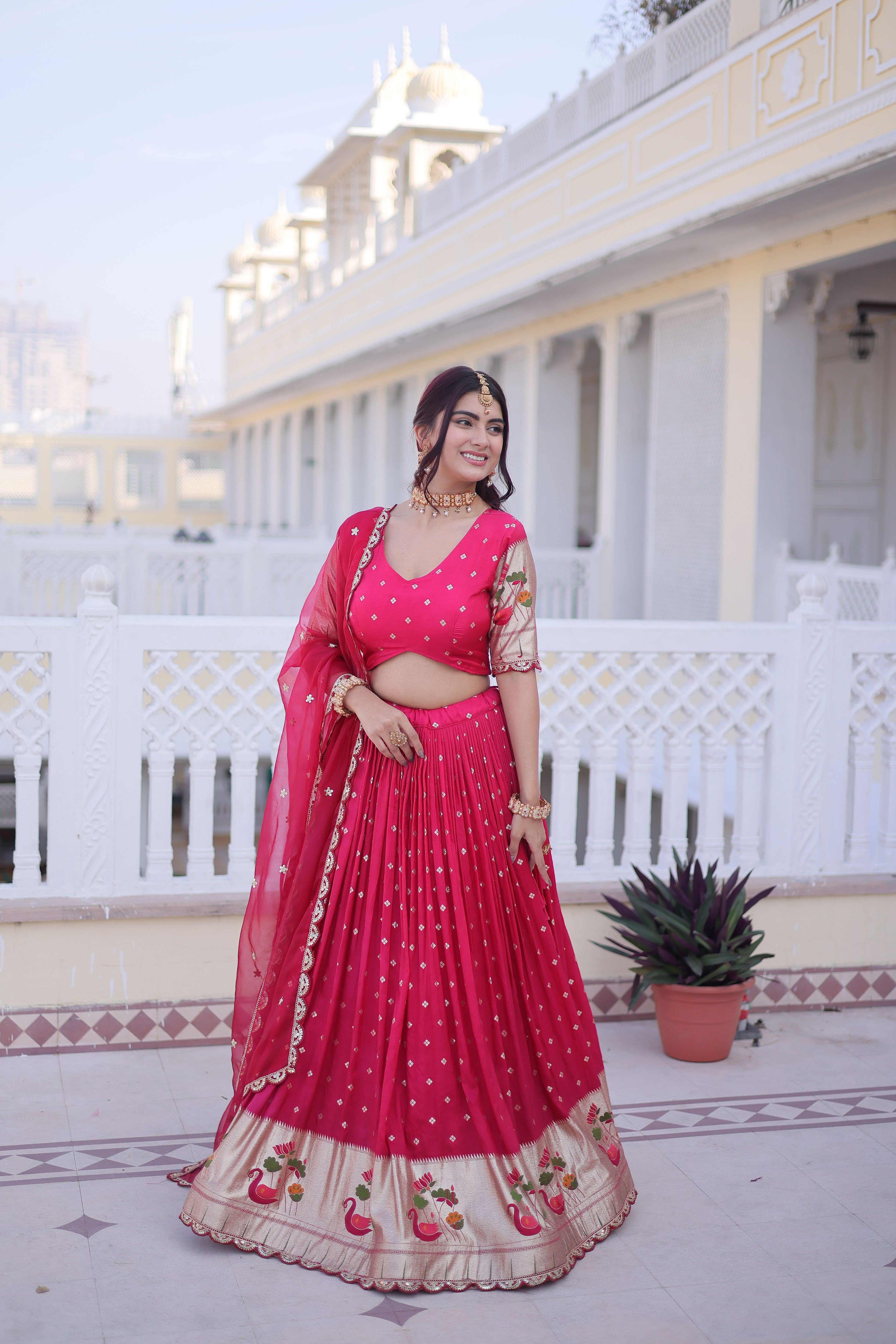 Dola Silk Embroidered Lehenga With Dupatta
