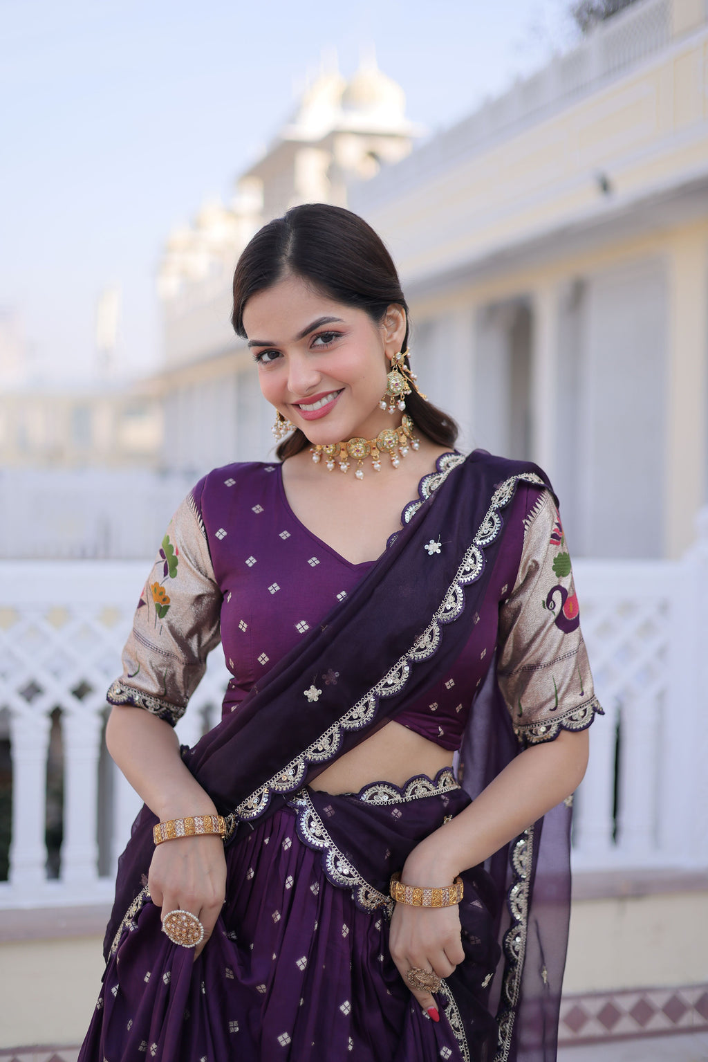 Dola Silk Embroidered Lehenga With Dupatta