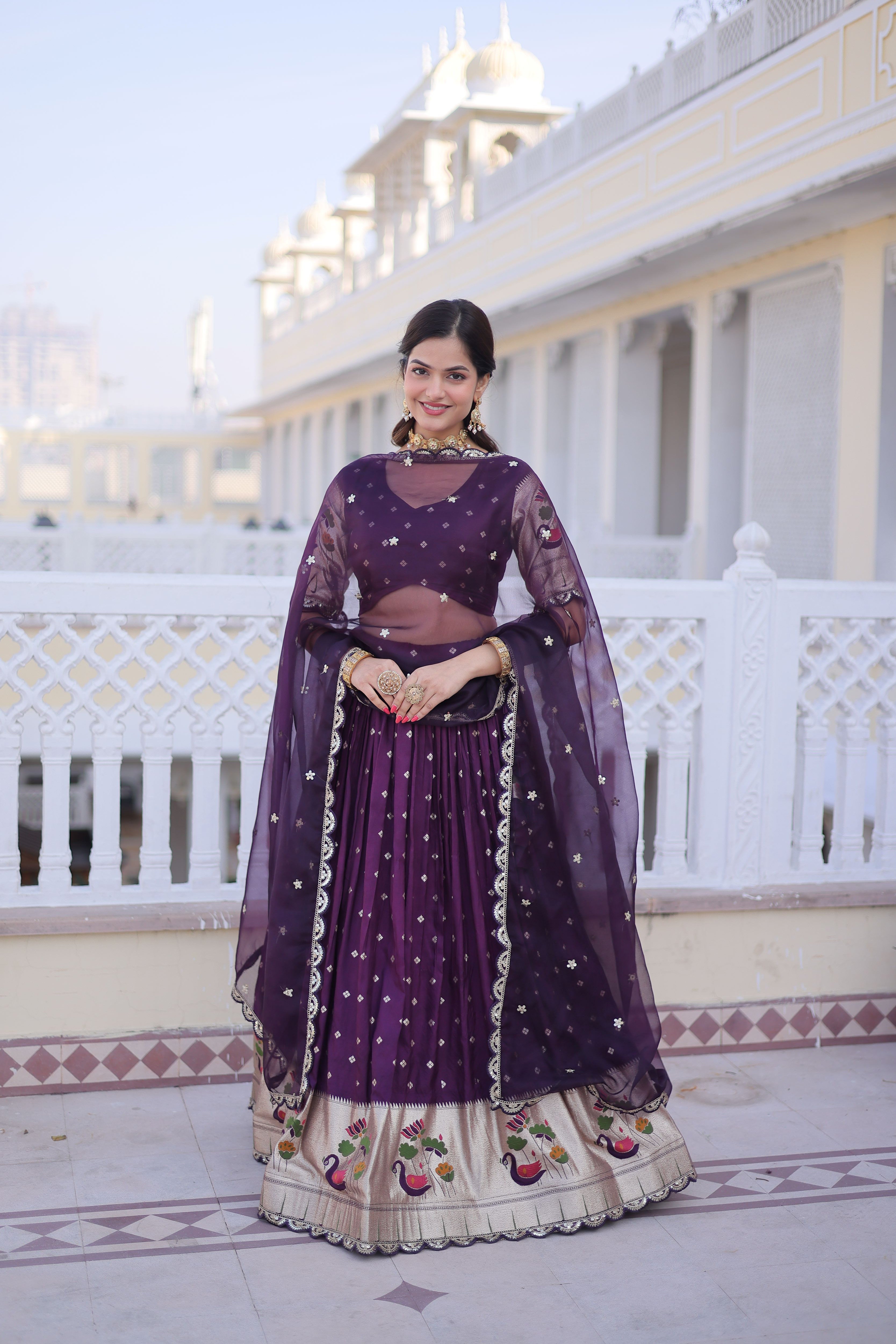 Dola Silk Embroidered Lehenga With Dupatta