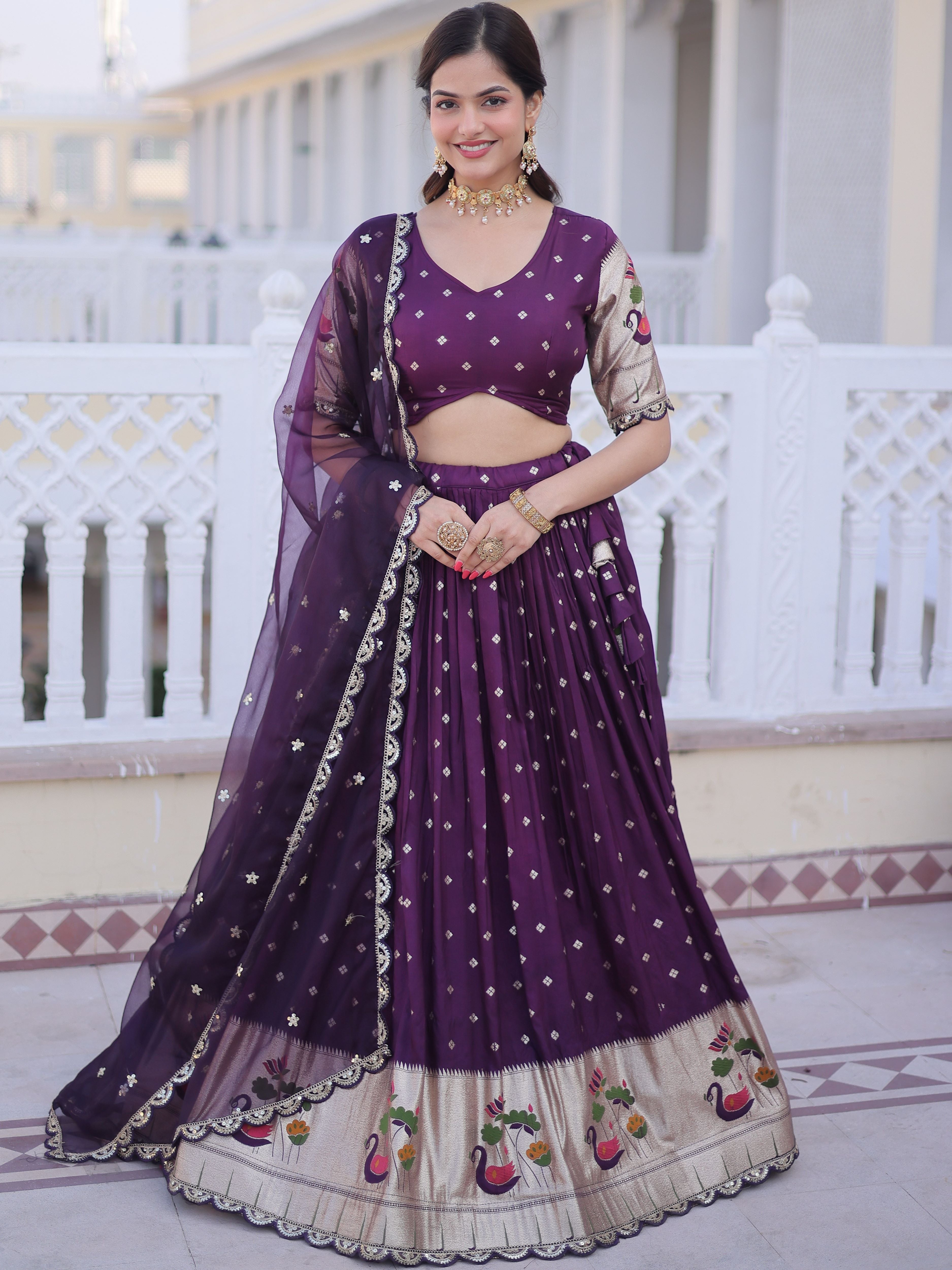 Dola Silk Embroidered Lehenga With Dupatta