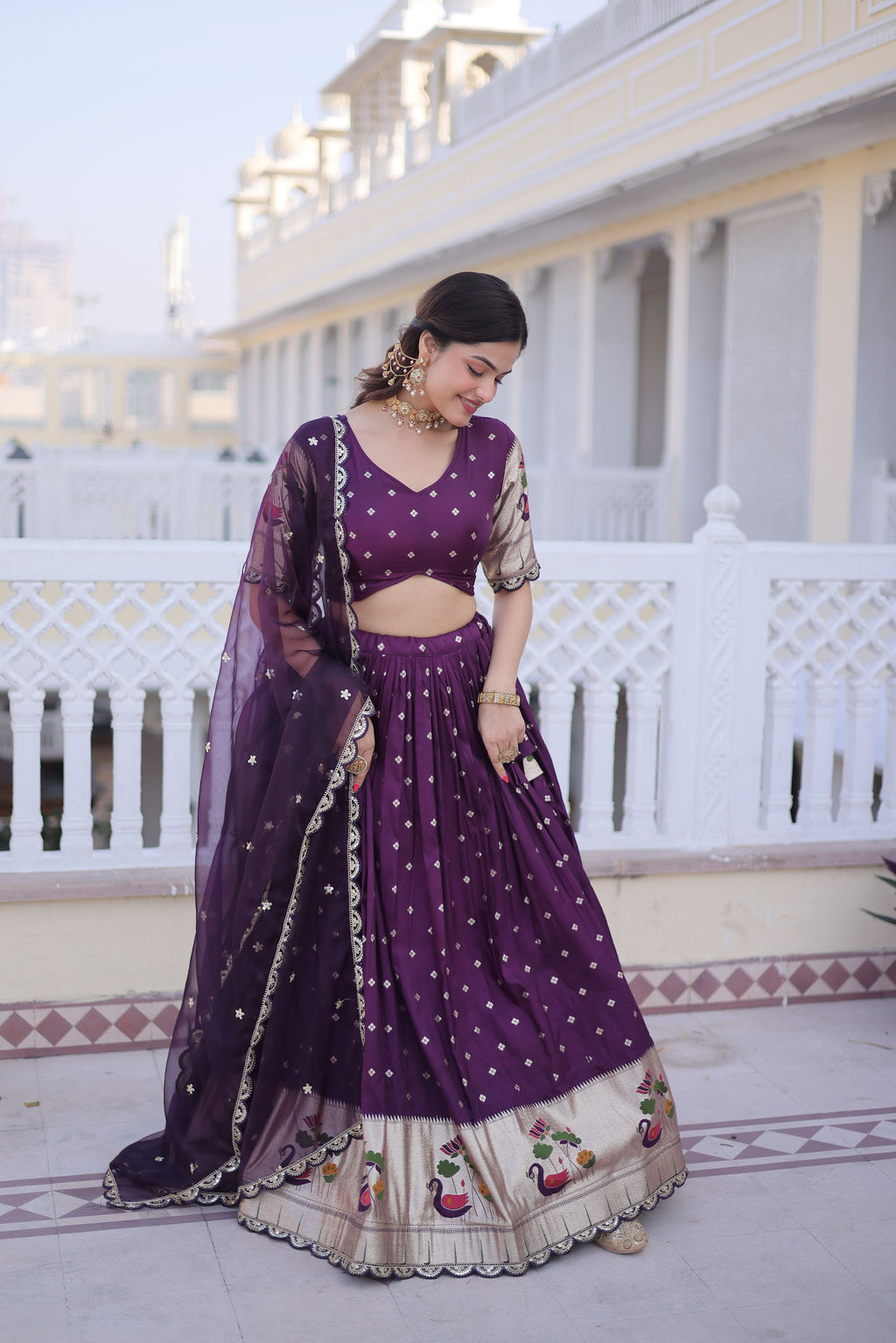 Dola Silk Embroidered Lehenga With Dupatta