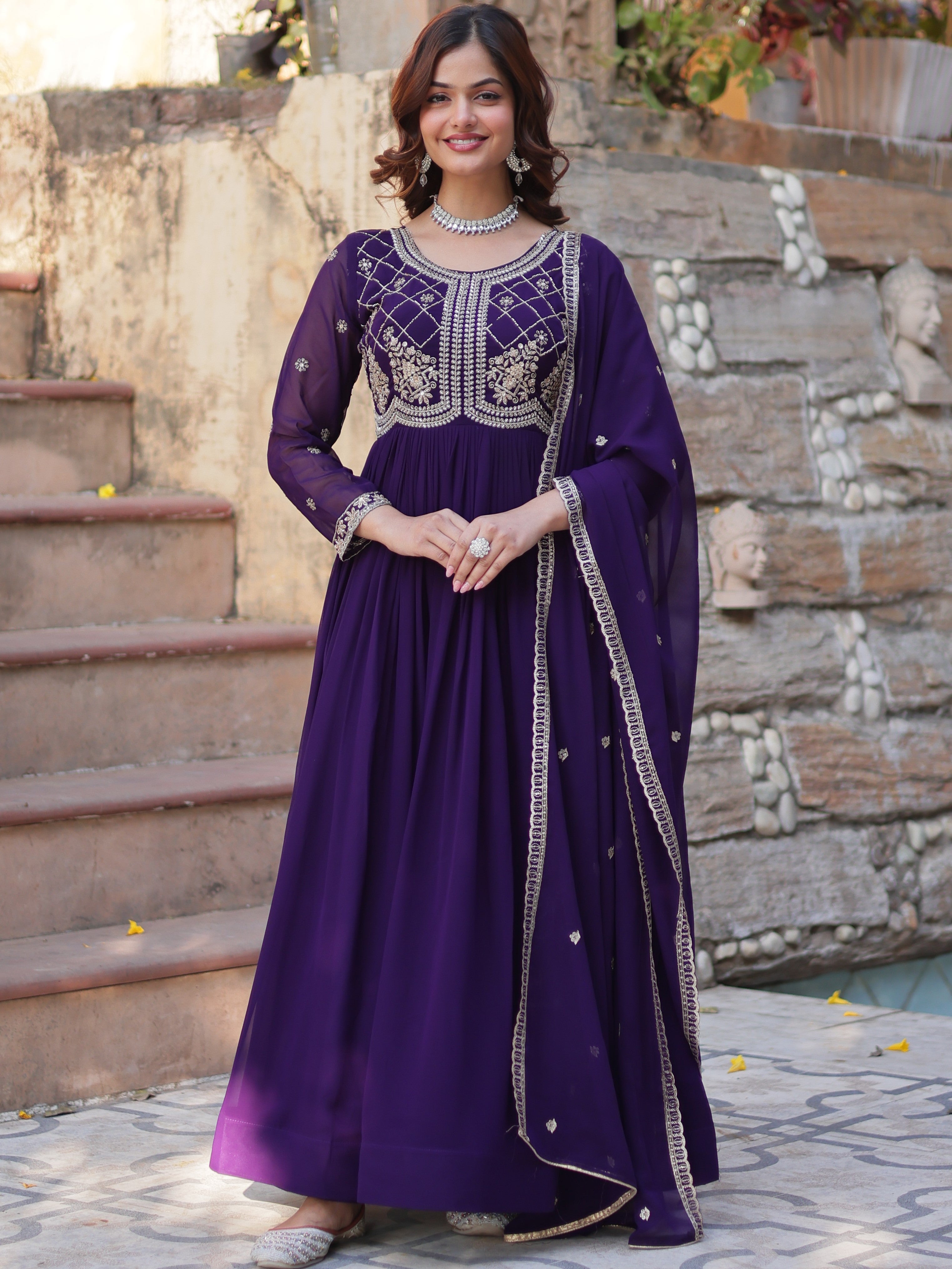 Faux Blooming Gown For Women