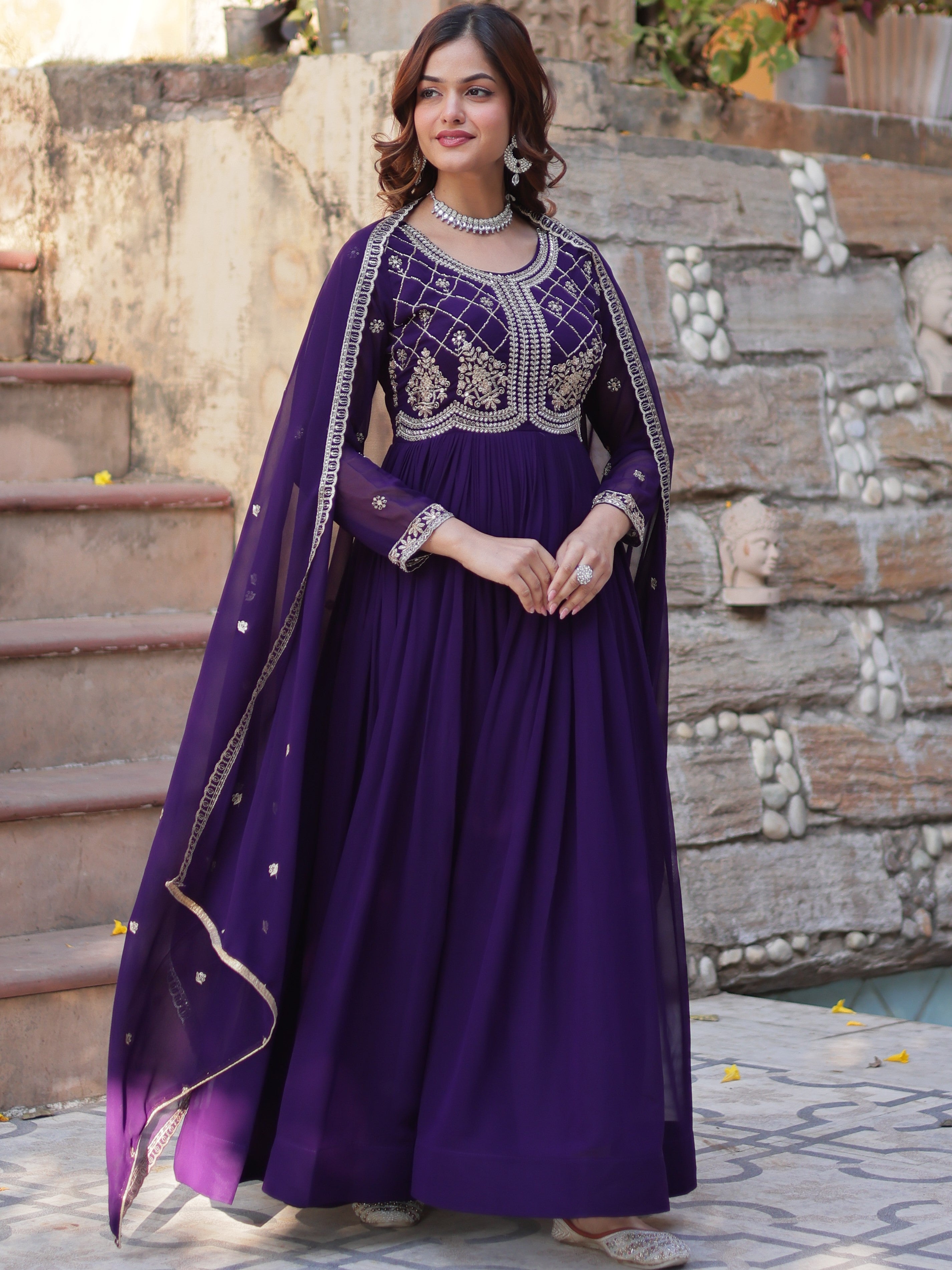 Faux Blooming Gown For Women