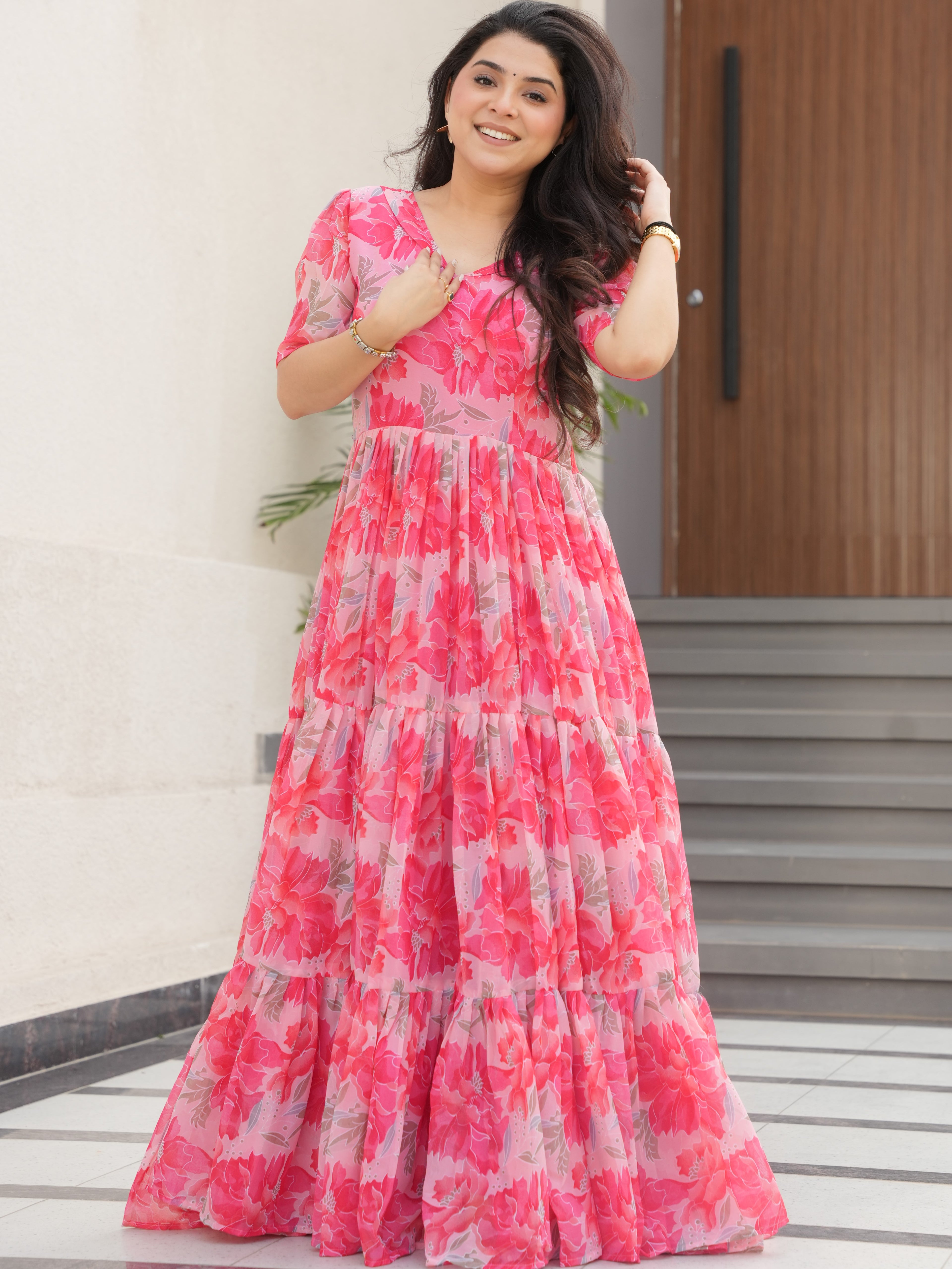Georgette Printed Gown For Women