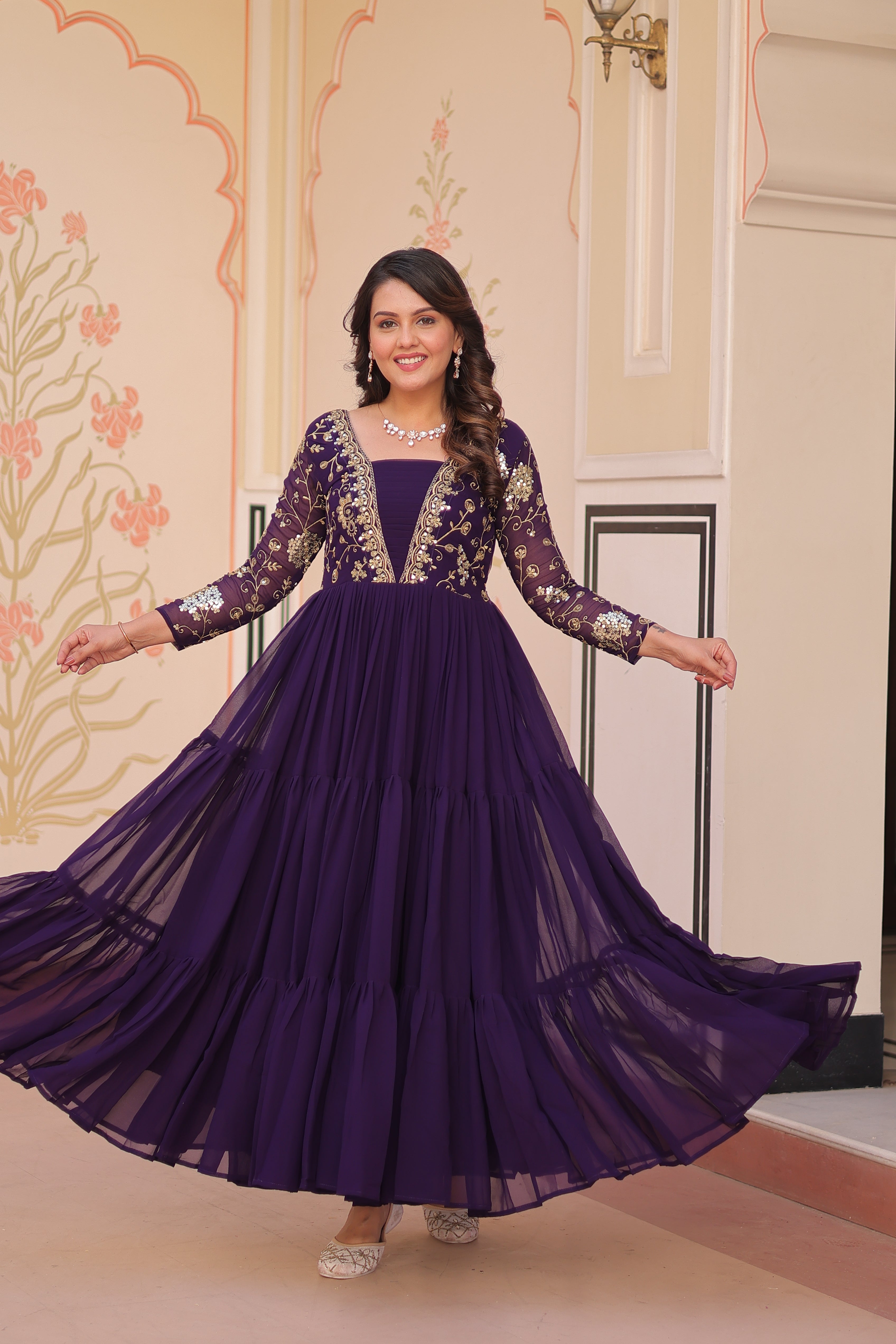 Faux Blooming Gown For Women