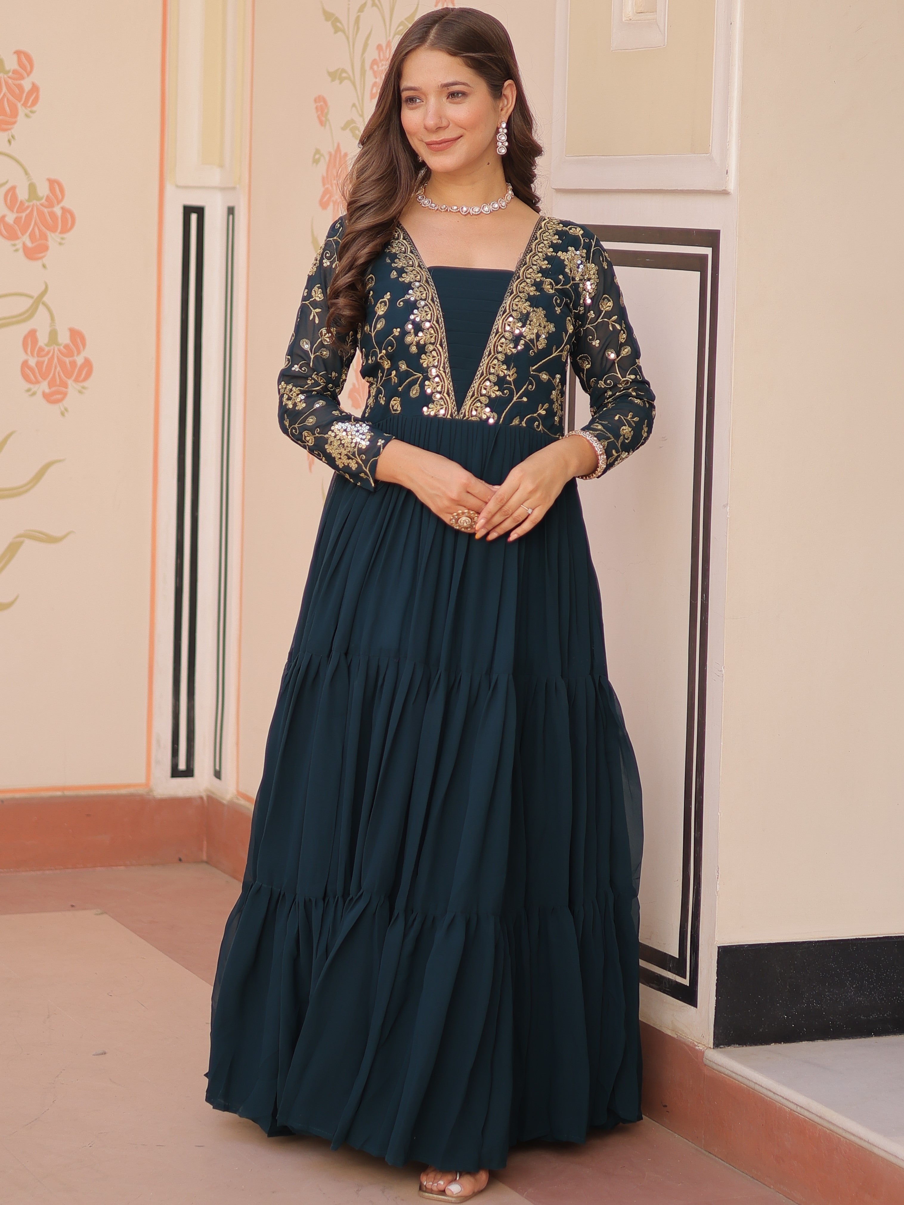 Faux Blooming Gown For Women