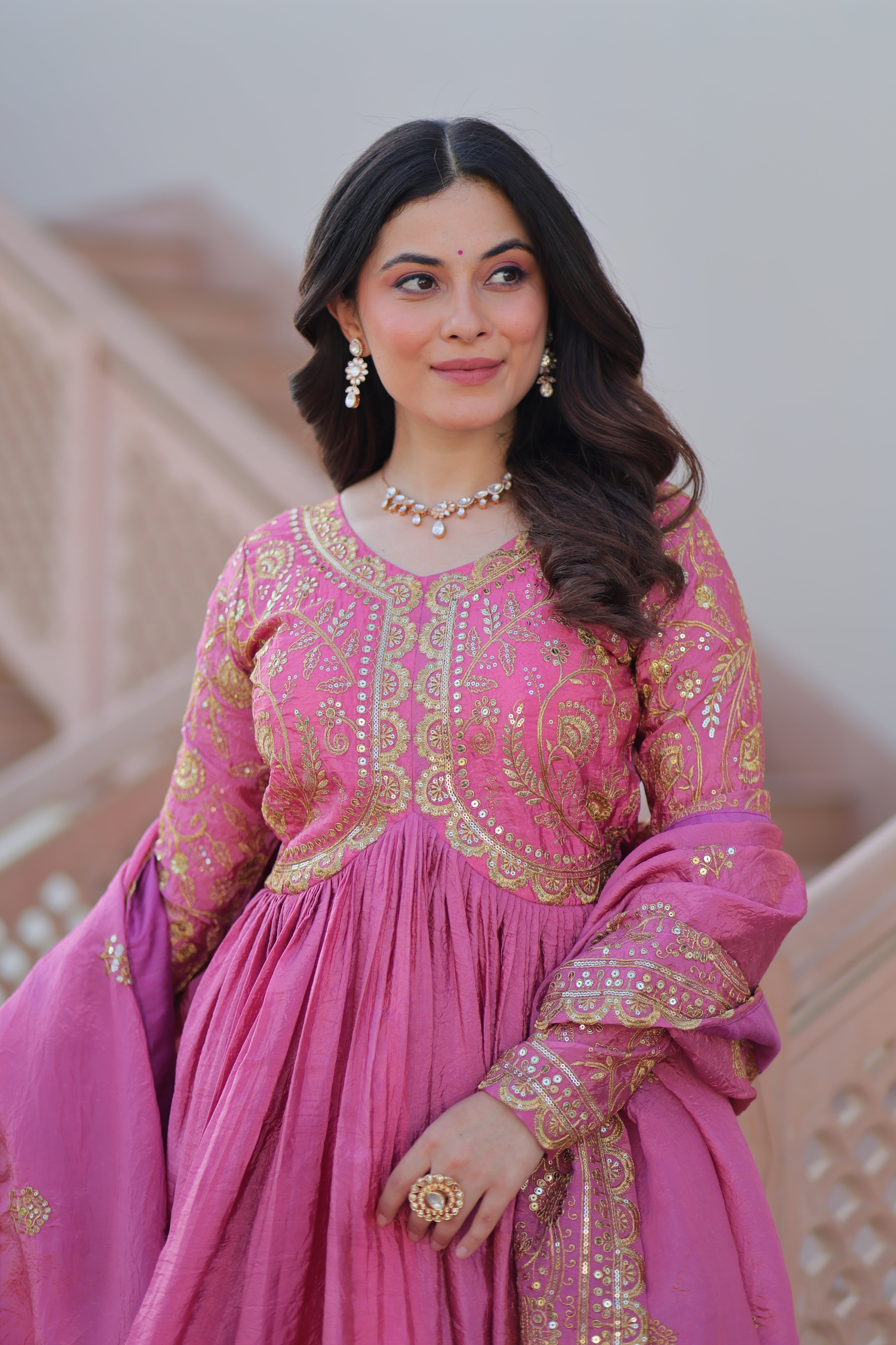 Gold Crush Gown For Women