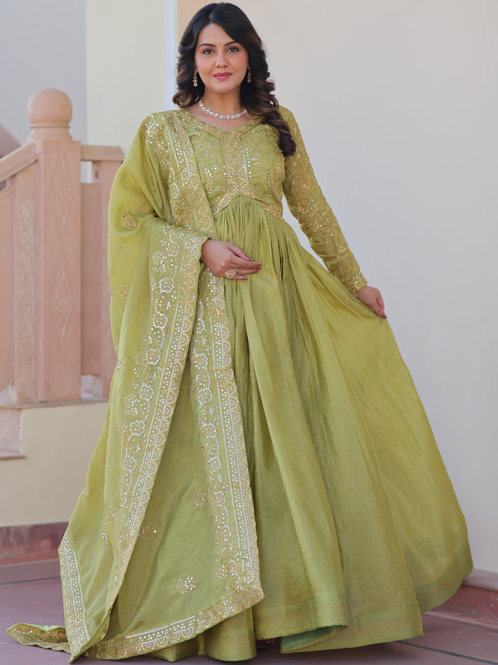 Gold Crush Gown For Women