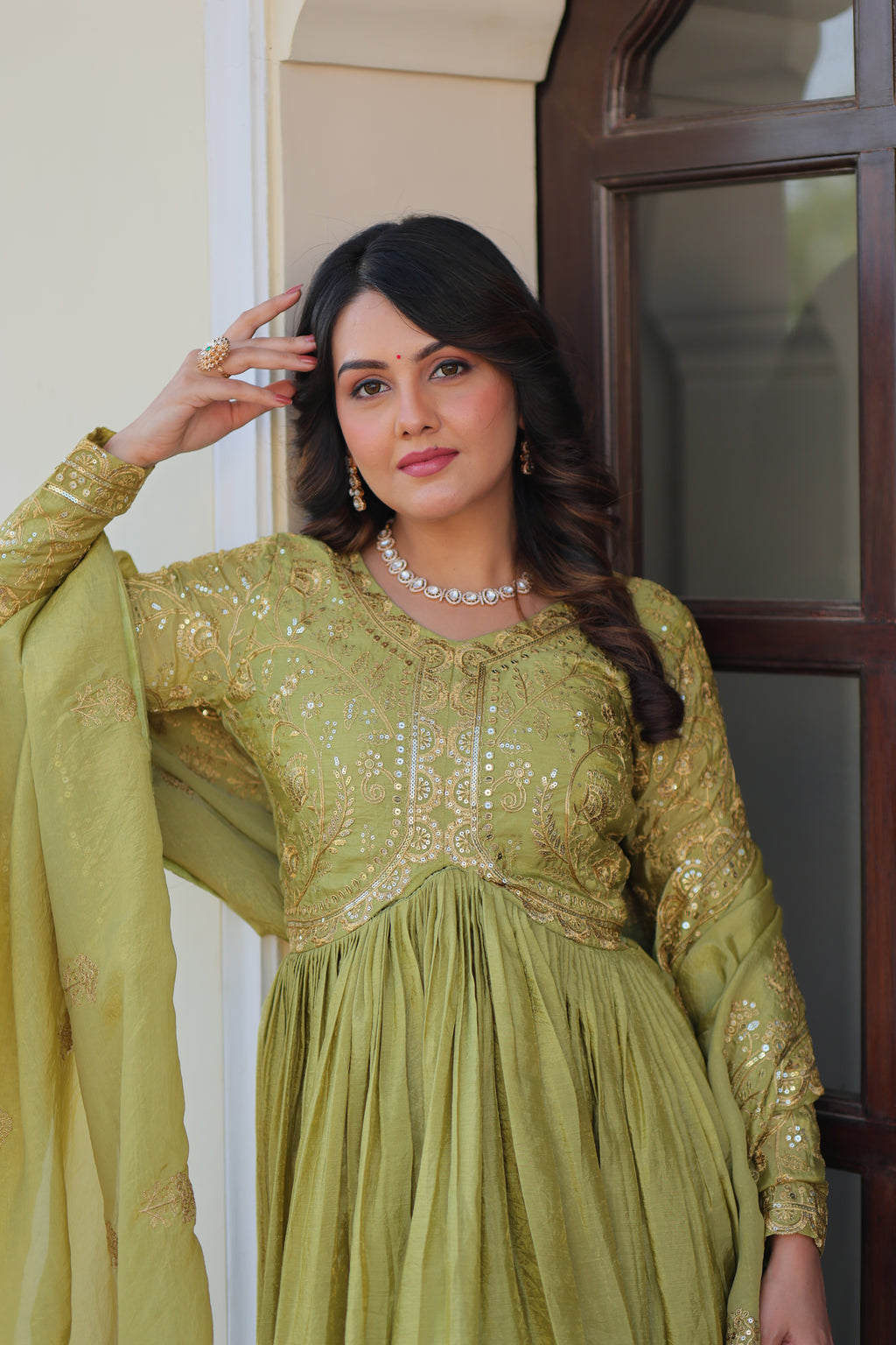 Gold Crush Gown For Women