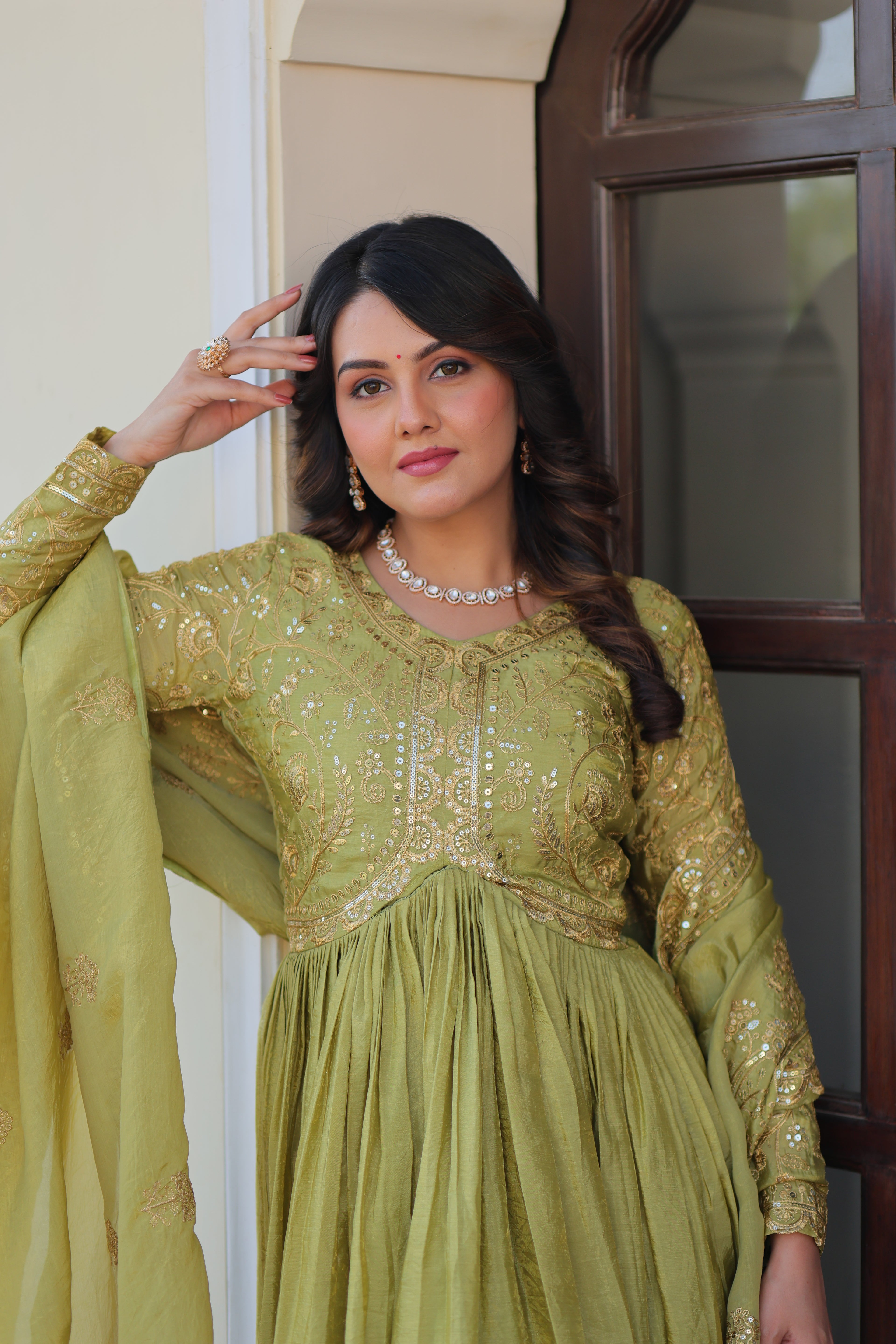 Gold Crush Gown For Women