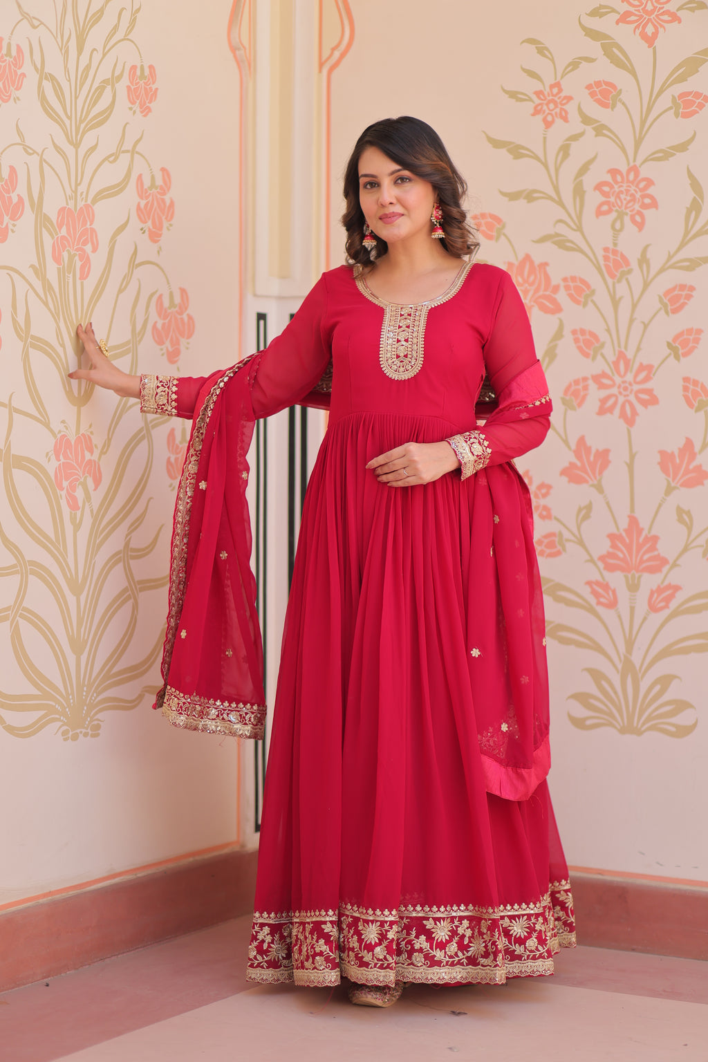 Faux Georgette Gown For Women