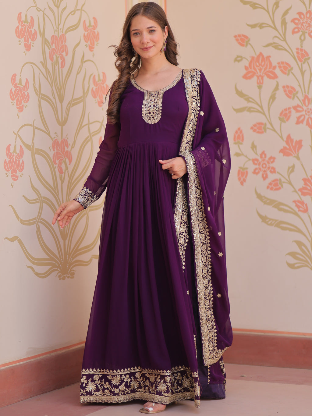 Faux Georgette Gown For Women