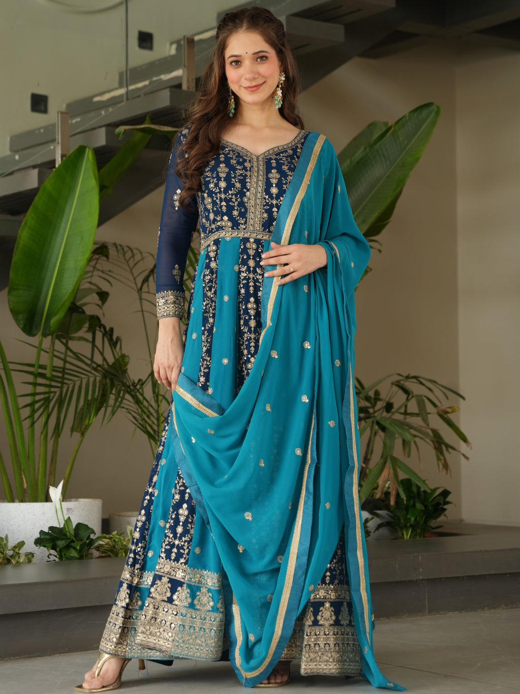 Faux Blooming Gown For Women