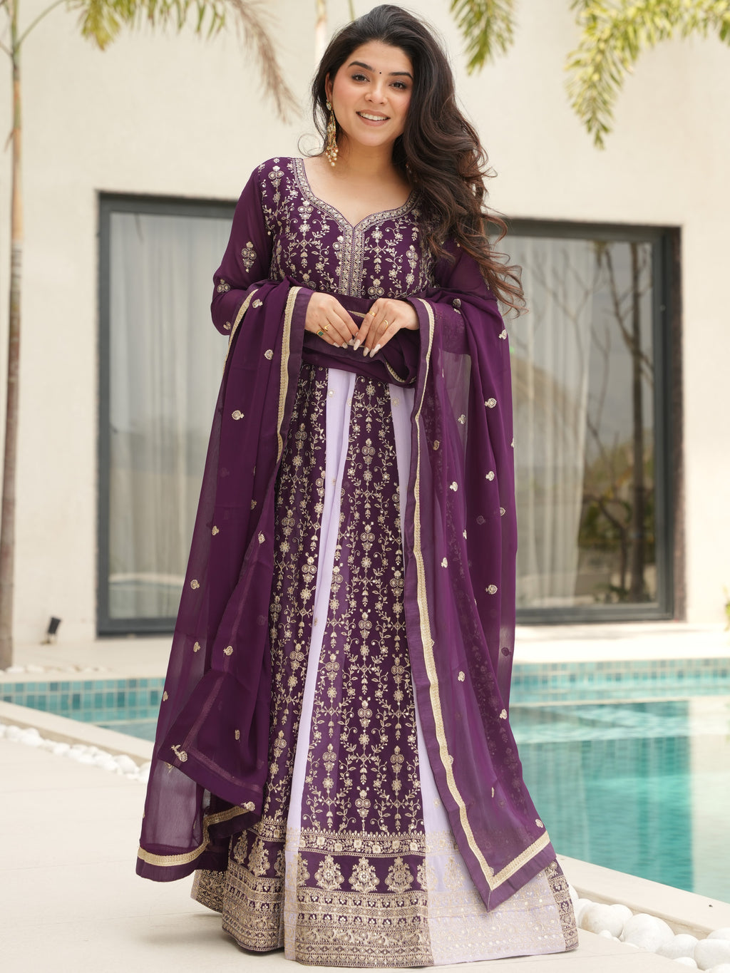 Faux Blooming Gown For Women