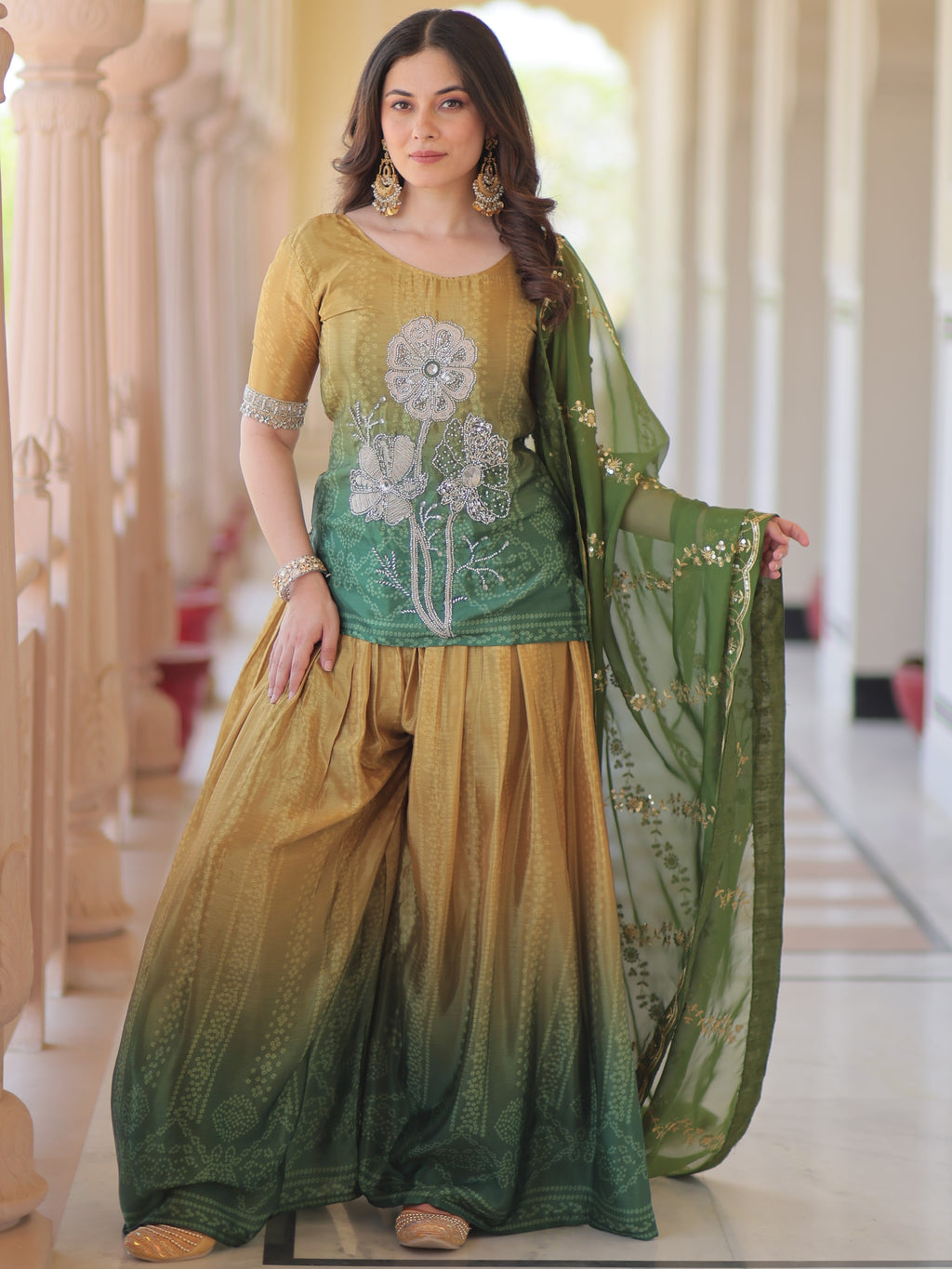 Chinon Printed Top Bottom Set For Women