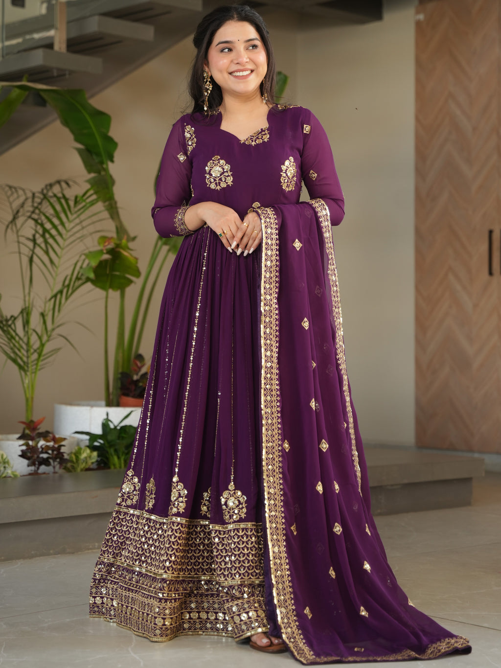 Faux Blooming Gown For Women