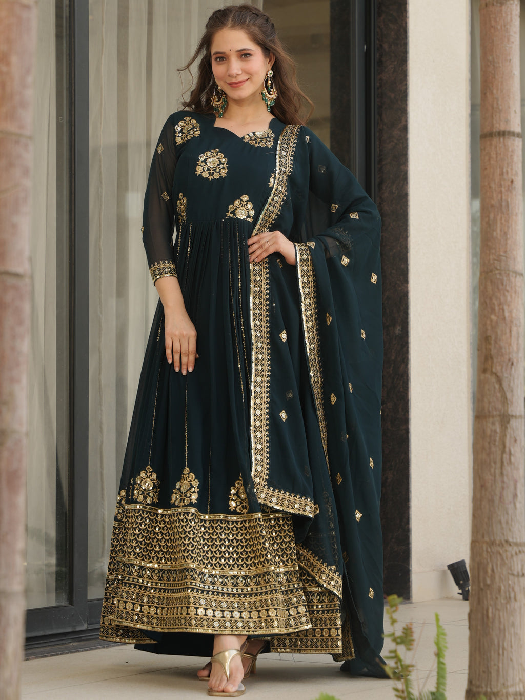 Faux Blooming Gown For Women