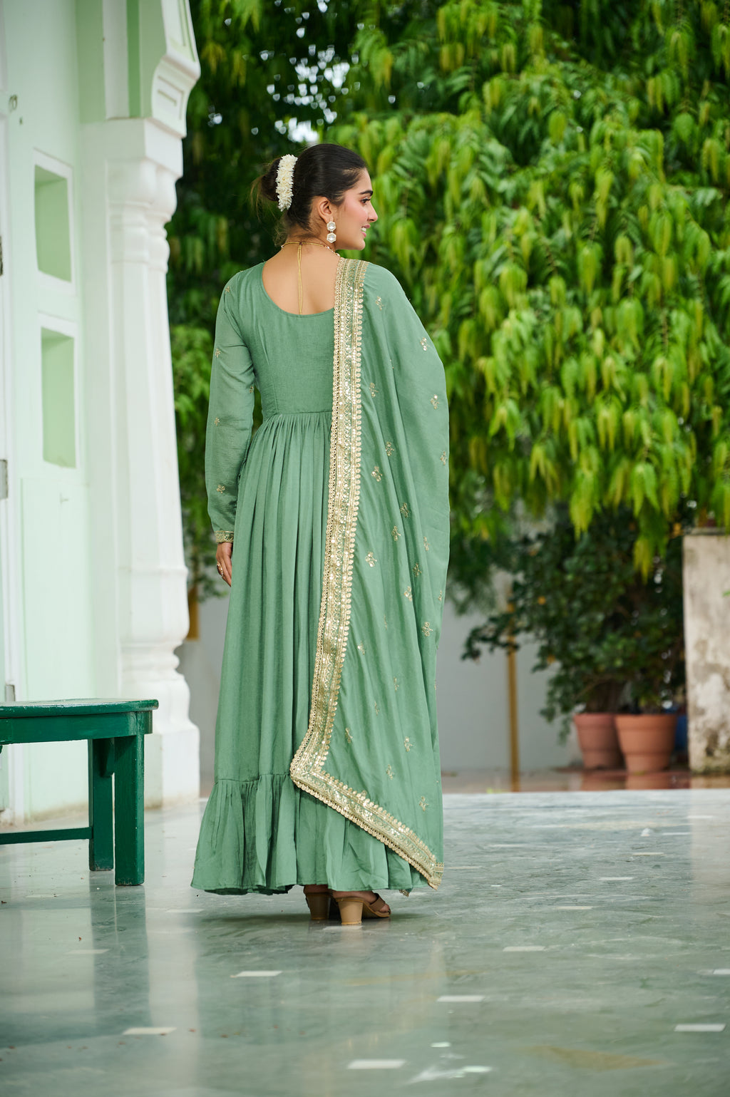 Vichitra Silk Gown For Women