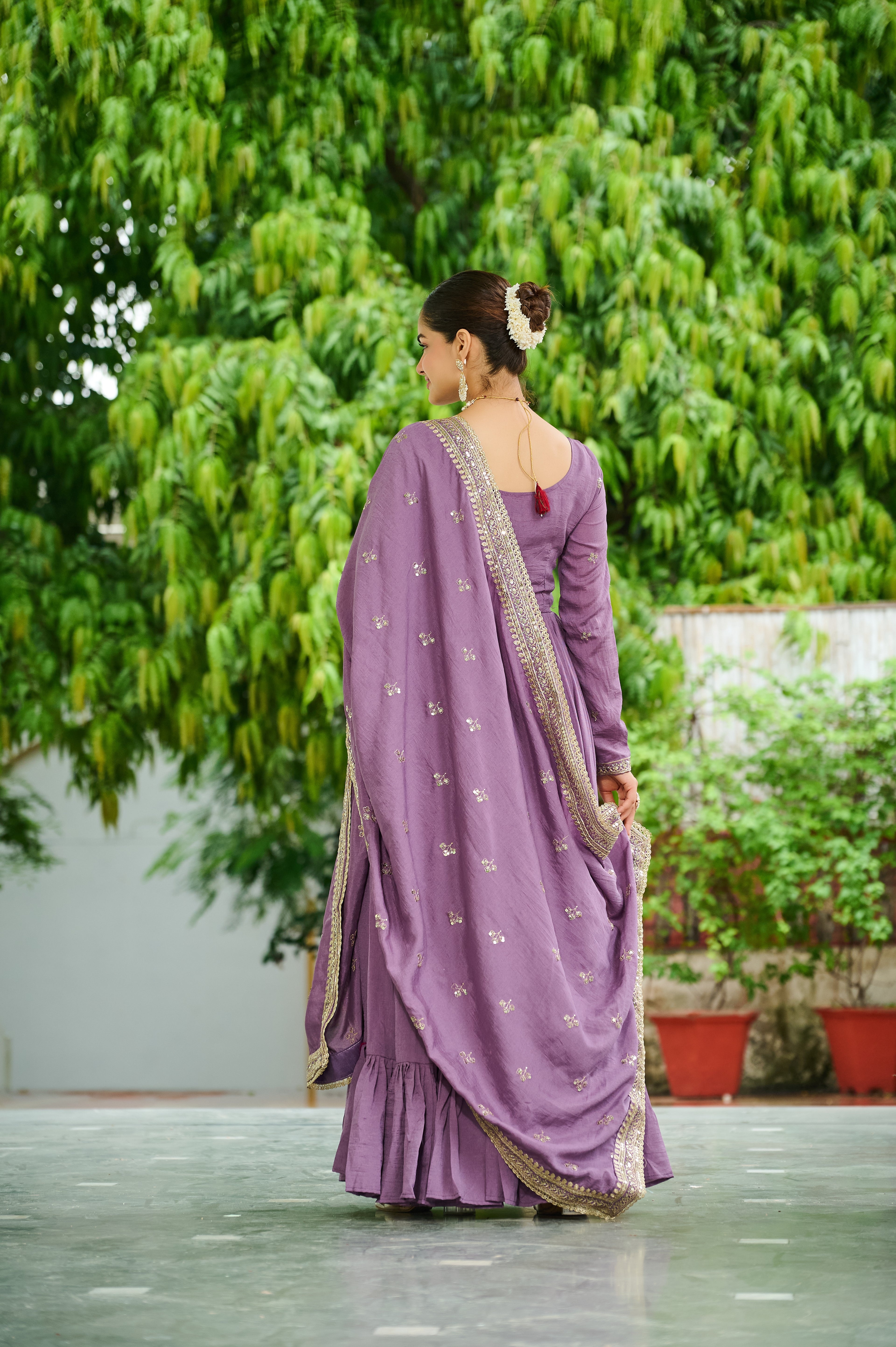 Vichitra Silk Gown For Women