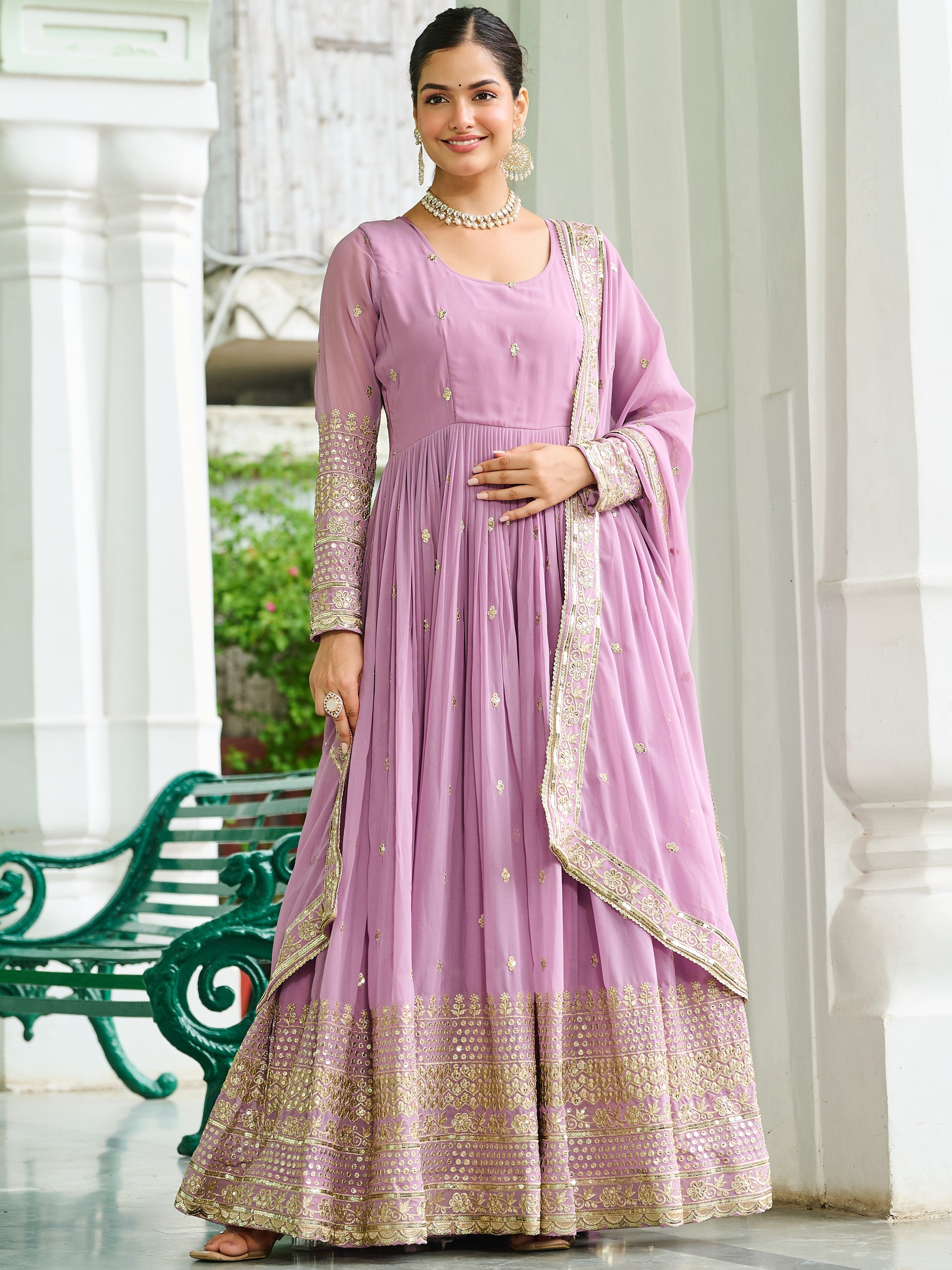 Faux Georgette Gown For Women