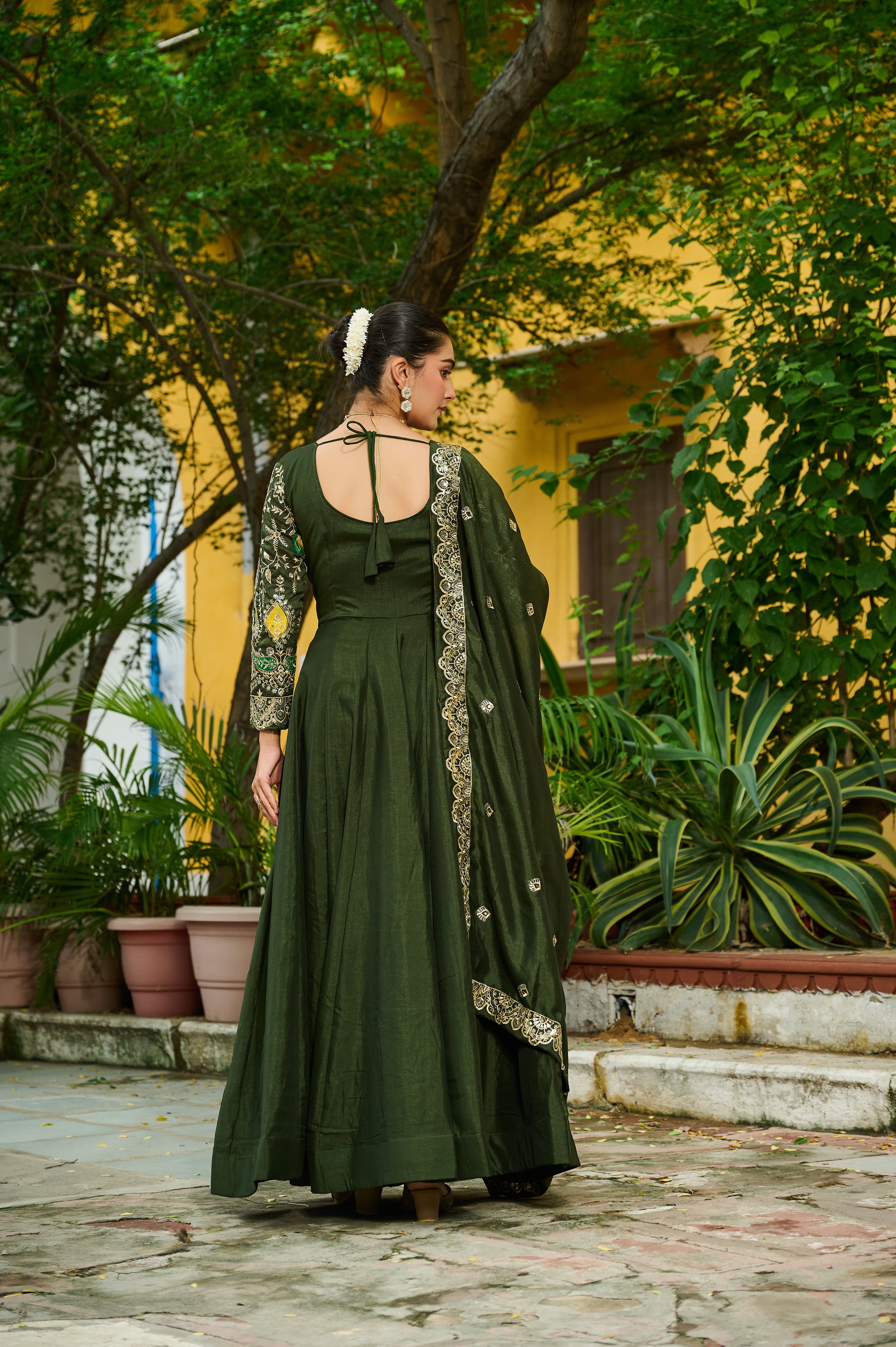 Vichitra Silk Gown For Women