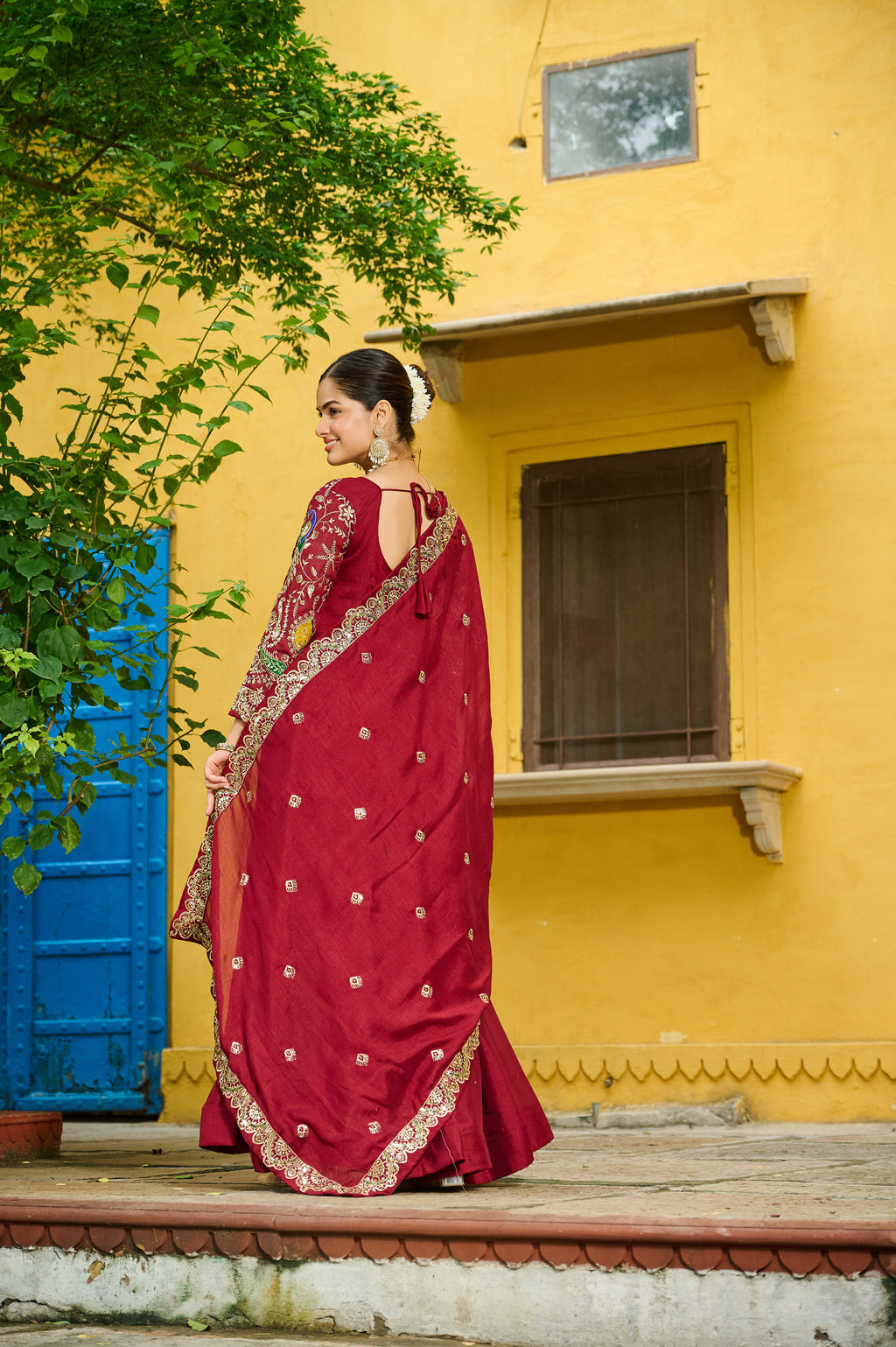 Vichitra Silk Gown For Women