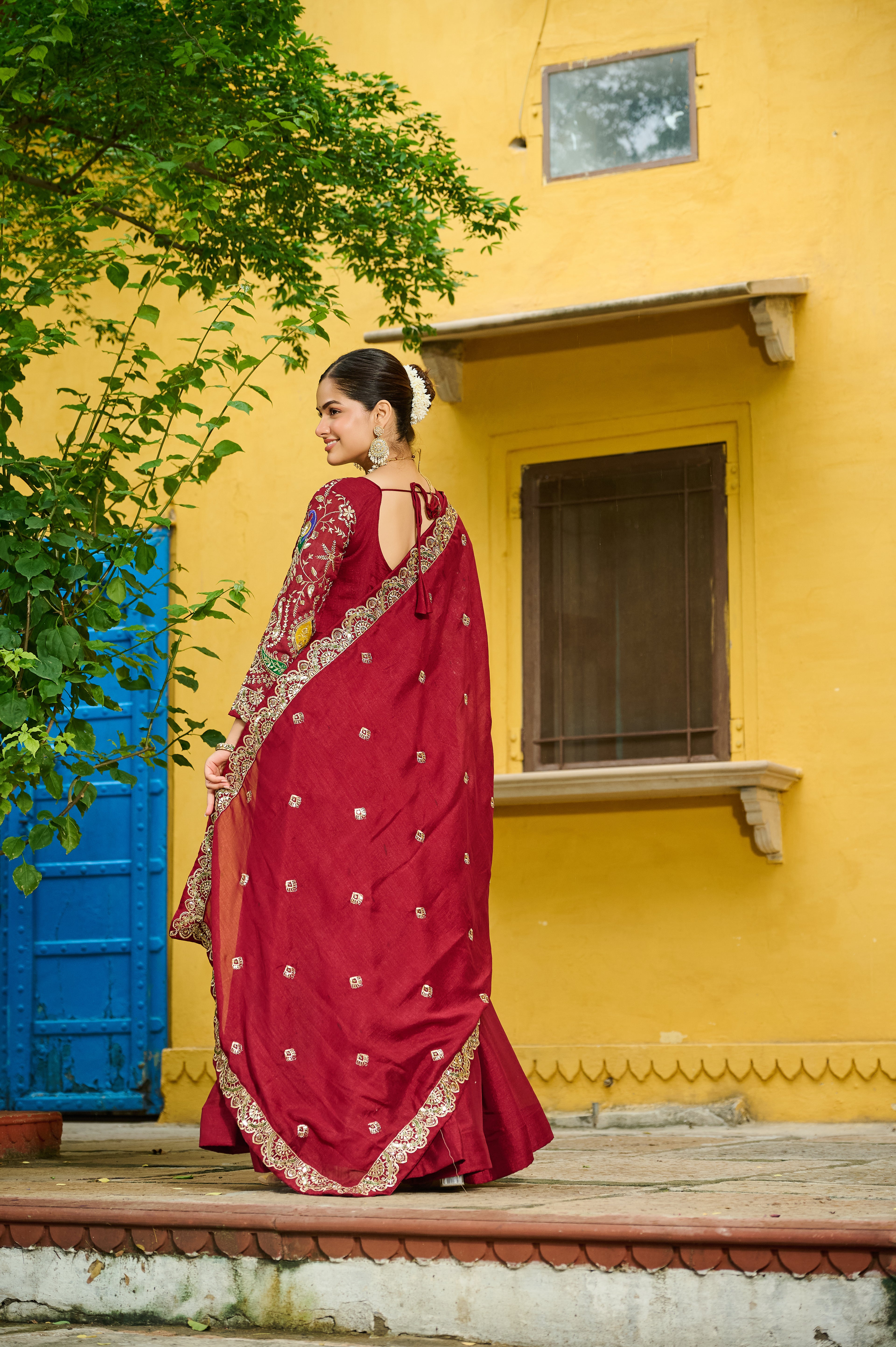Vichitra Silk Gown For Women