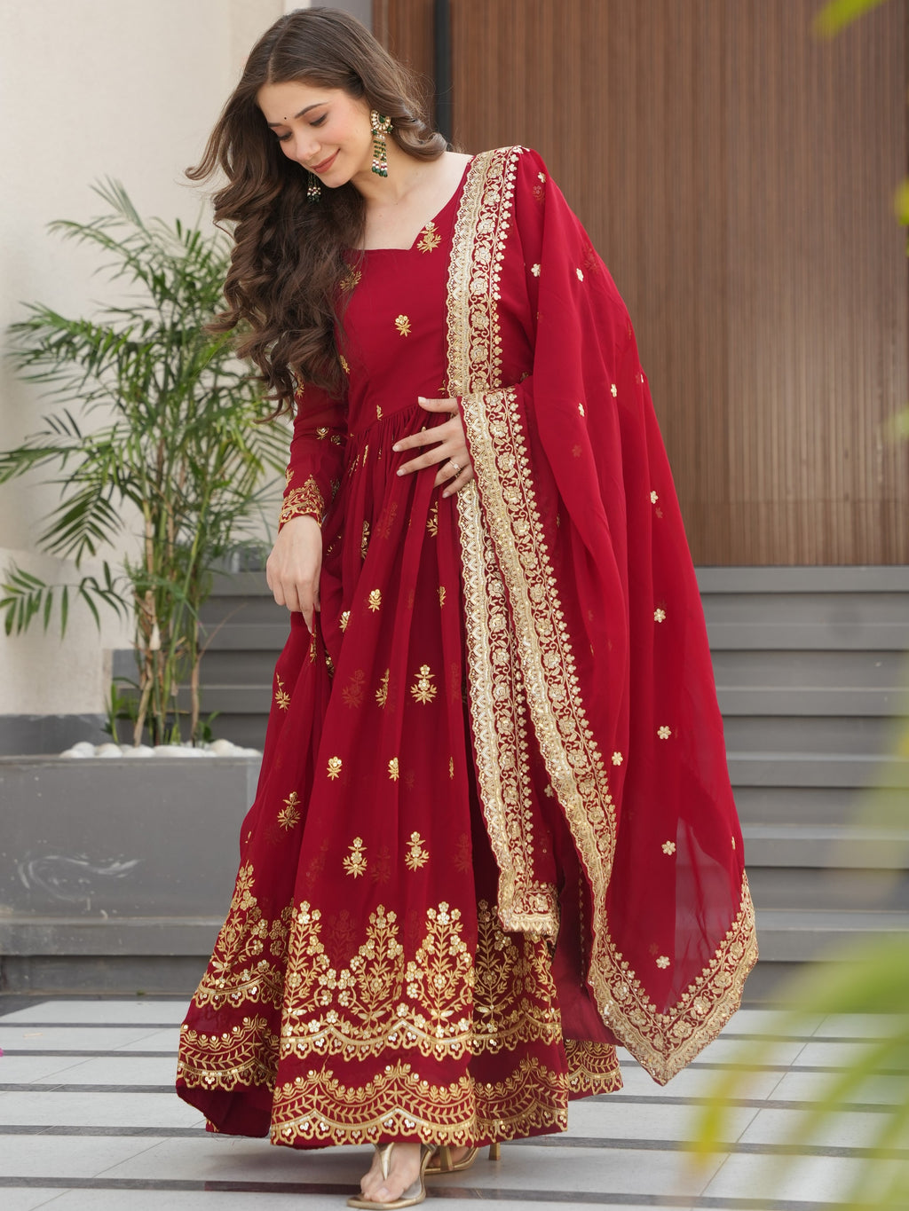 Faux Blooming Gown For Women