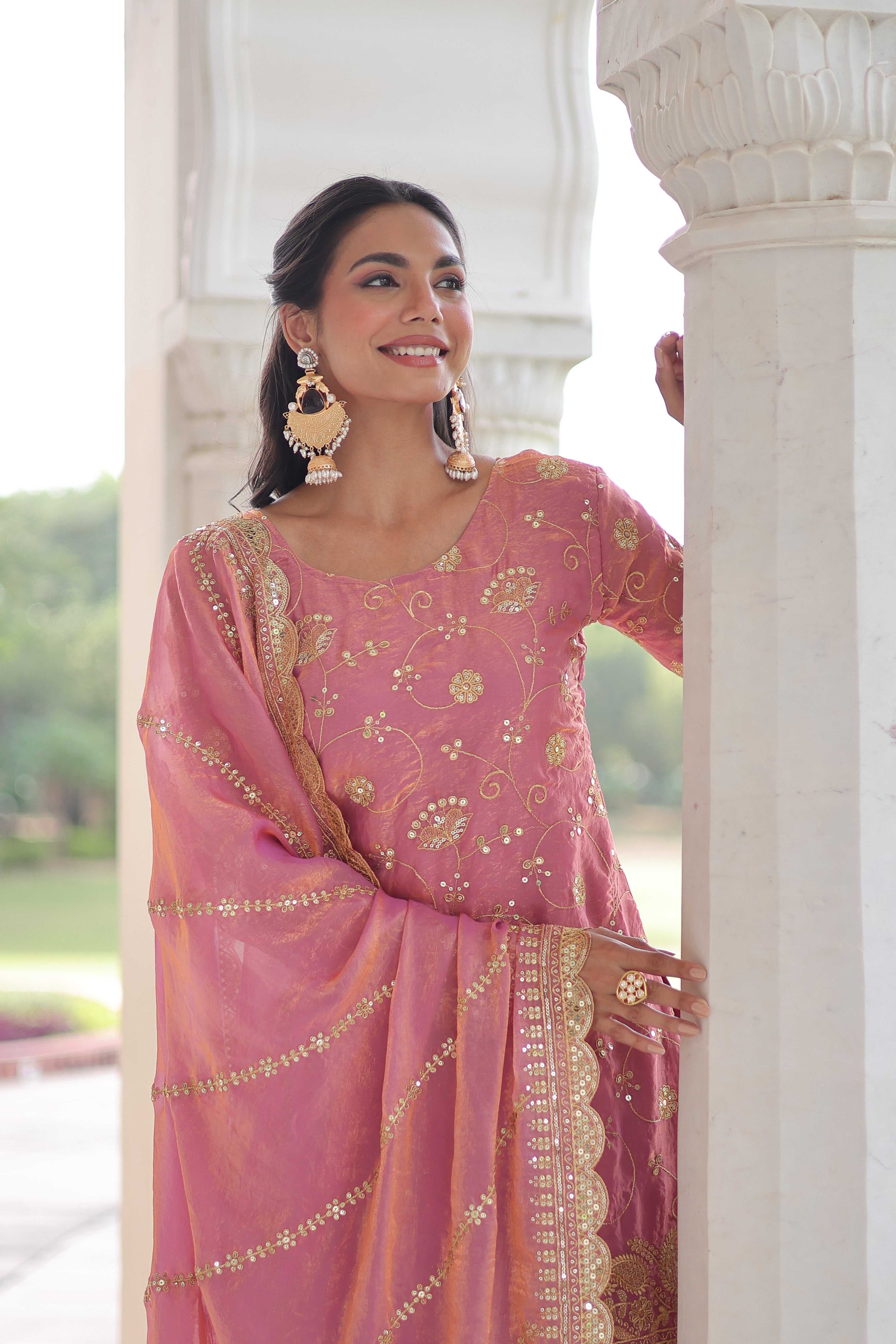 Fendi Embroidered Top Sharara With Dupatta