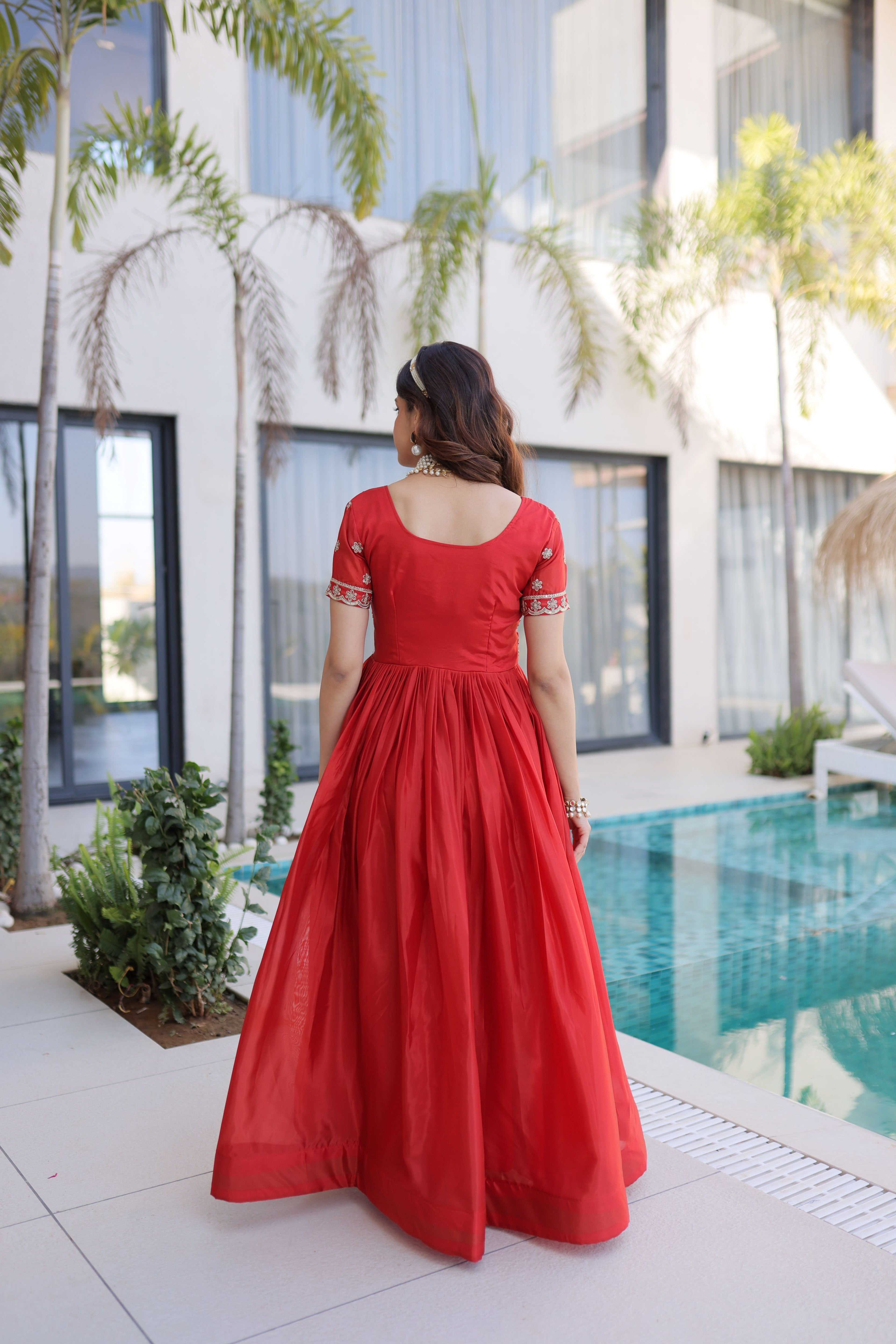 Silk Bead Embroidered Gown