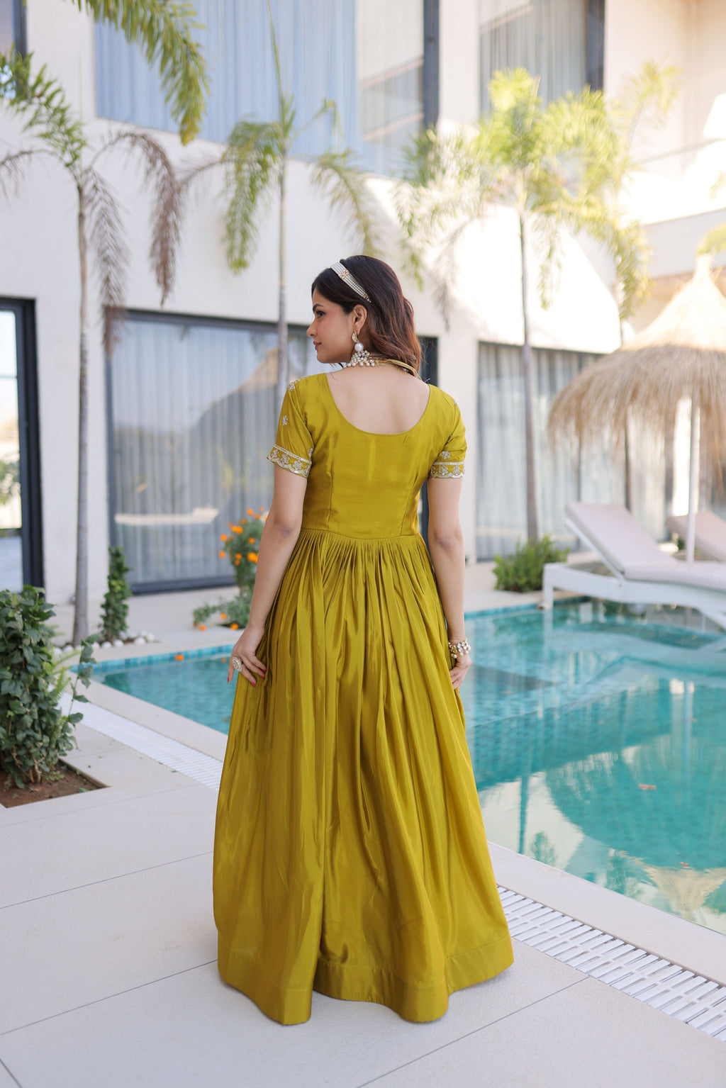 Silk Bead Embroidered Gown