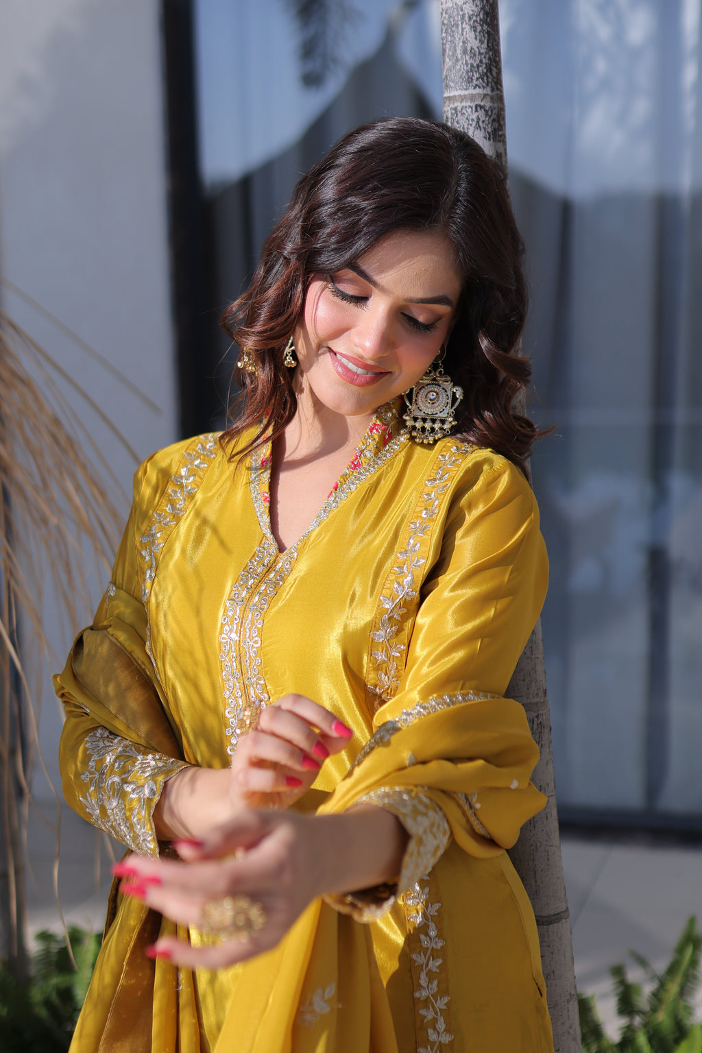 Organza Embroidered Kurti Pant With Dupatta