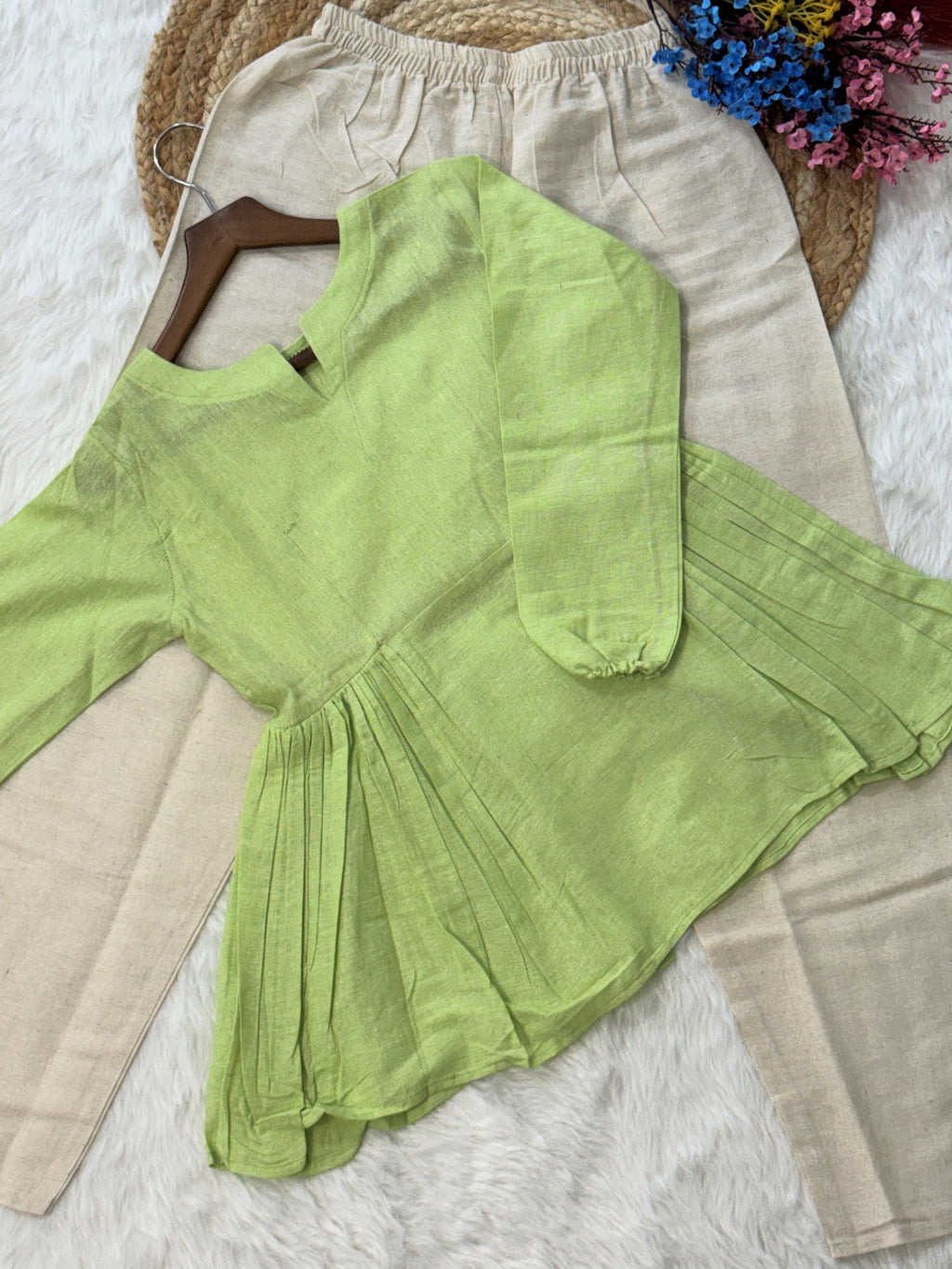 Linen Cotton Summer Wear Top-Pant