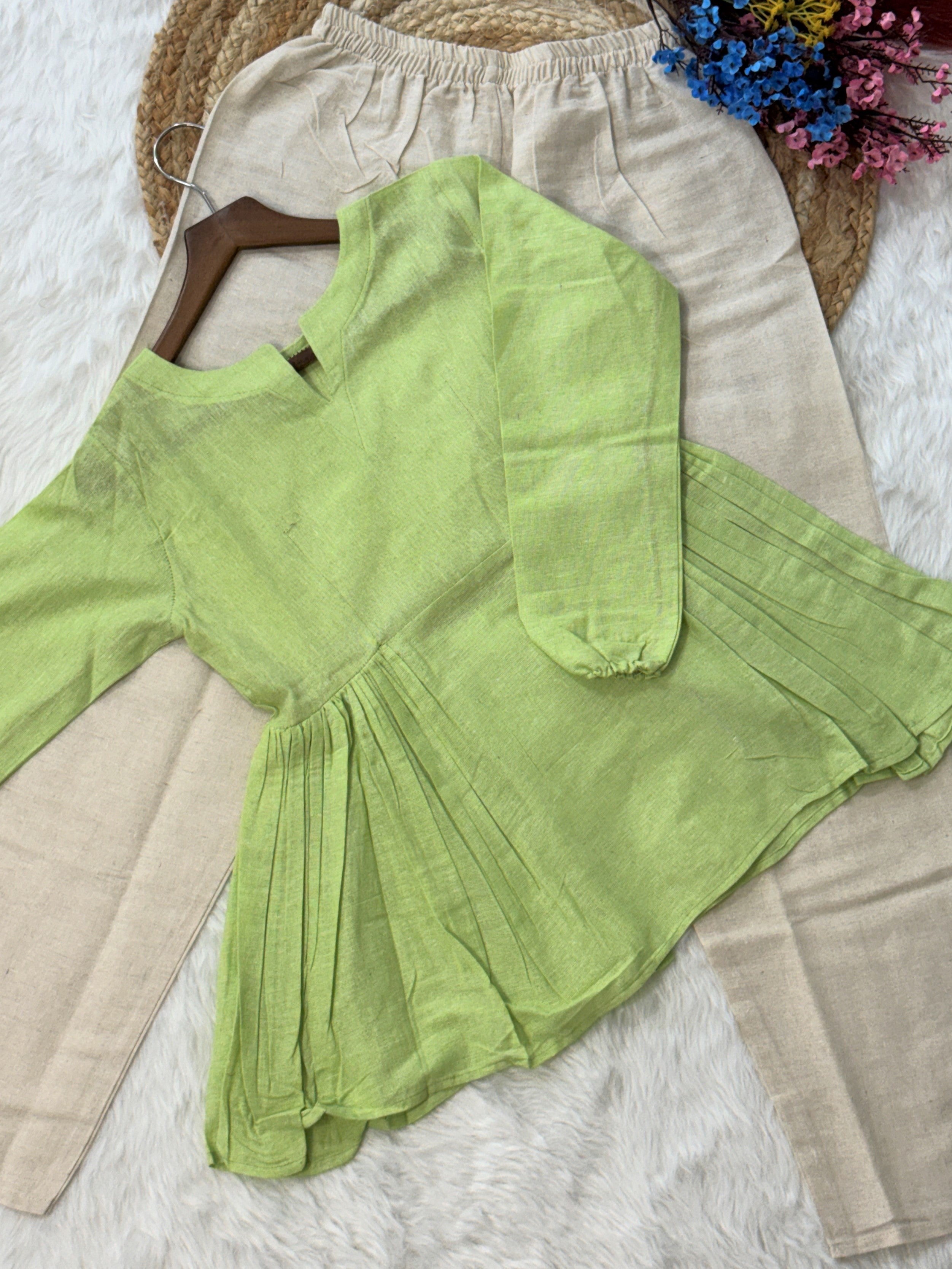 Linen Cotton Summer Wear Top-Pant