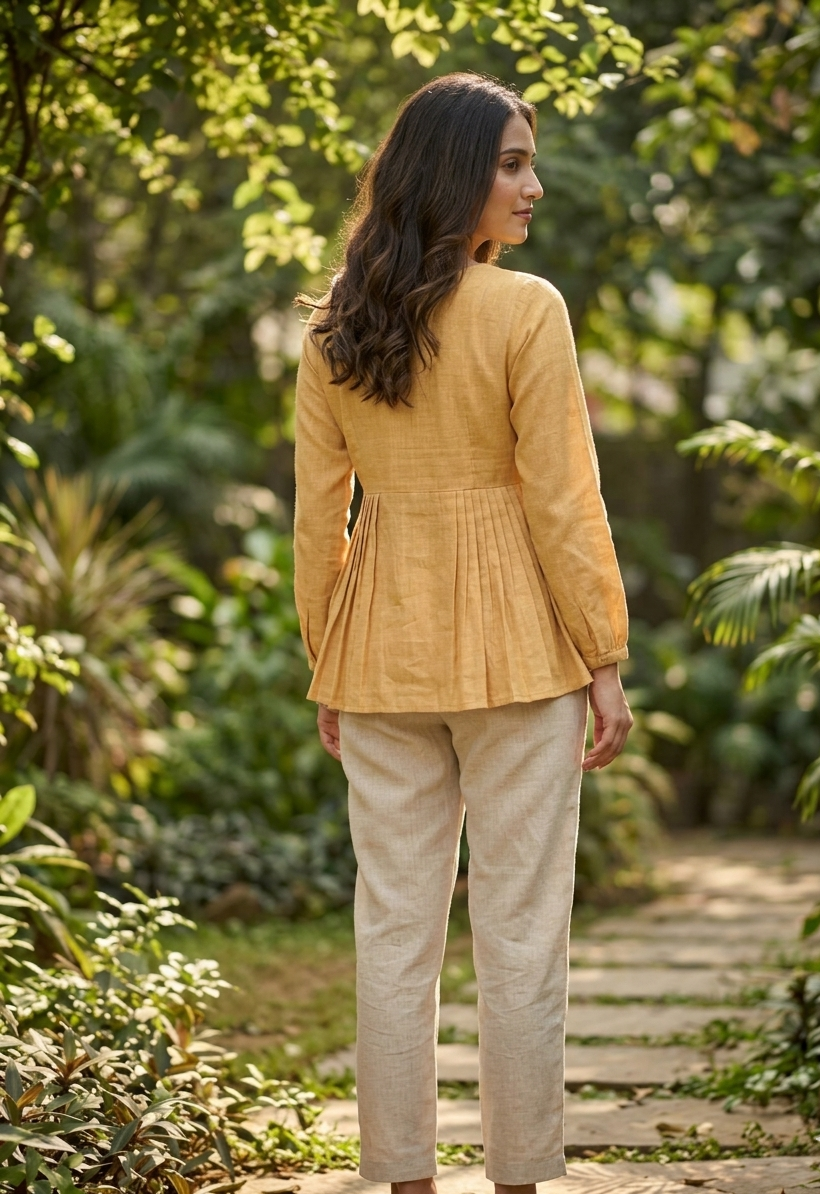 Linen Cotton Summer Wear Top-Pant