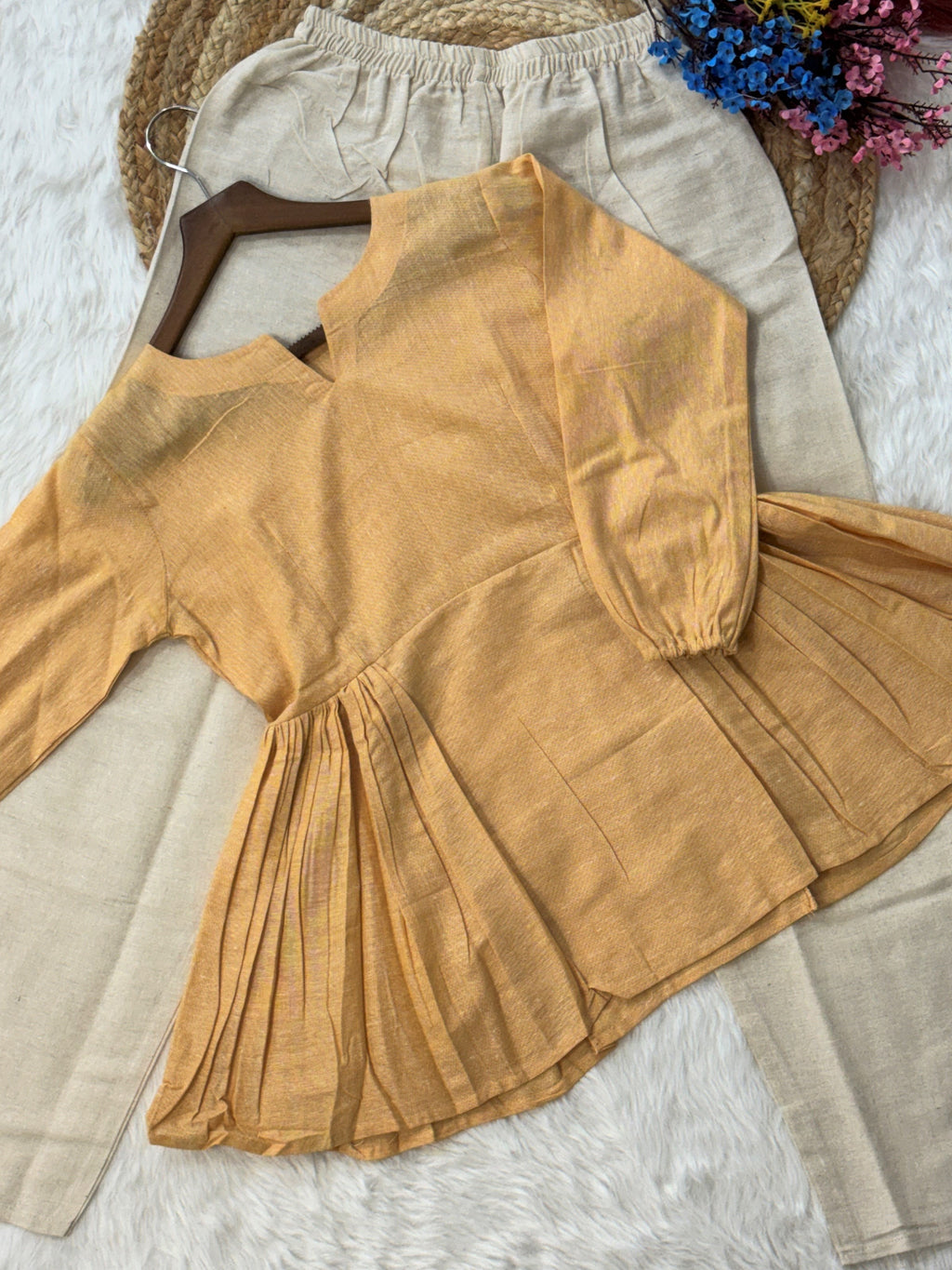 Linen Cotton Summer Wear Top-Pant
