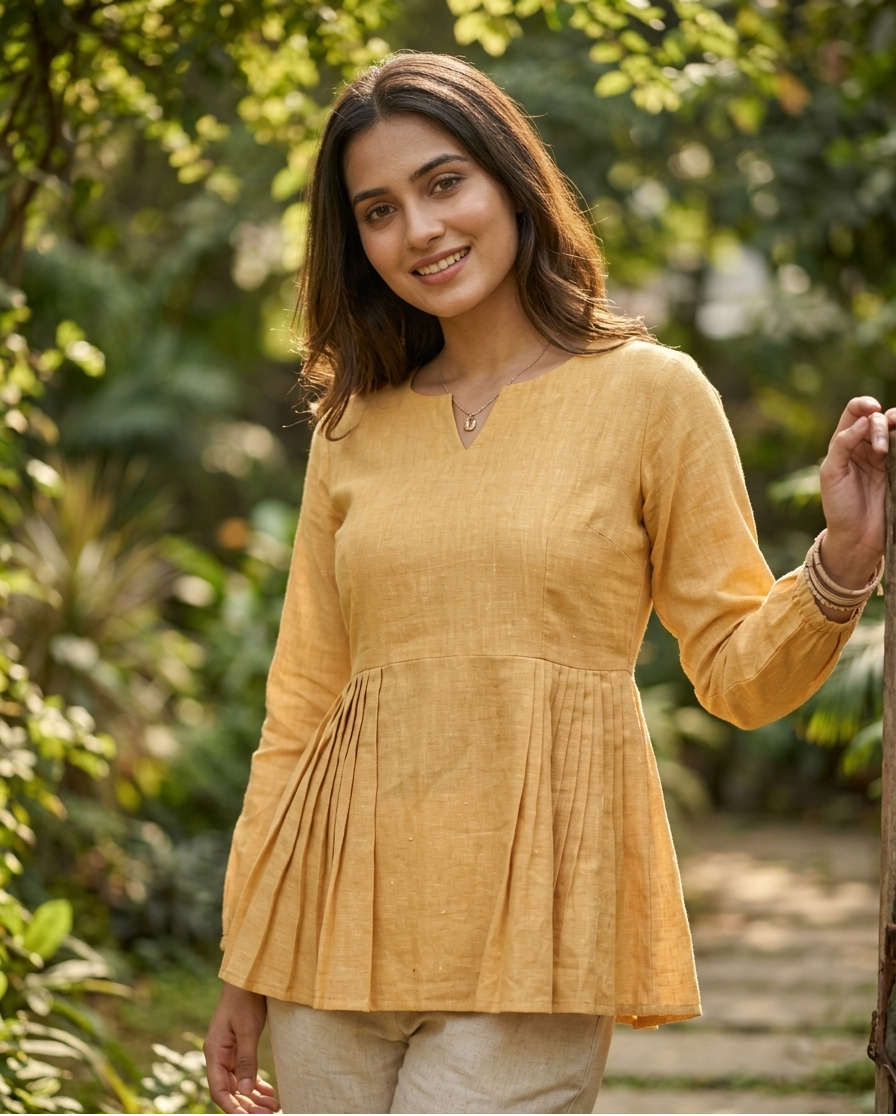 Linen Cotton Summer Wear Top-Pant