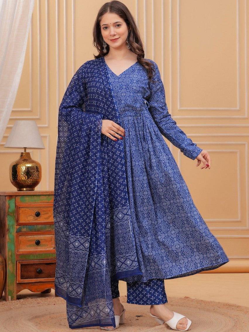 Rayon Printed Kurti-Pant With Dupatta