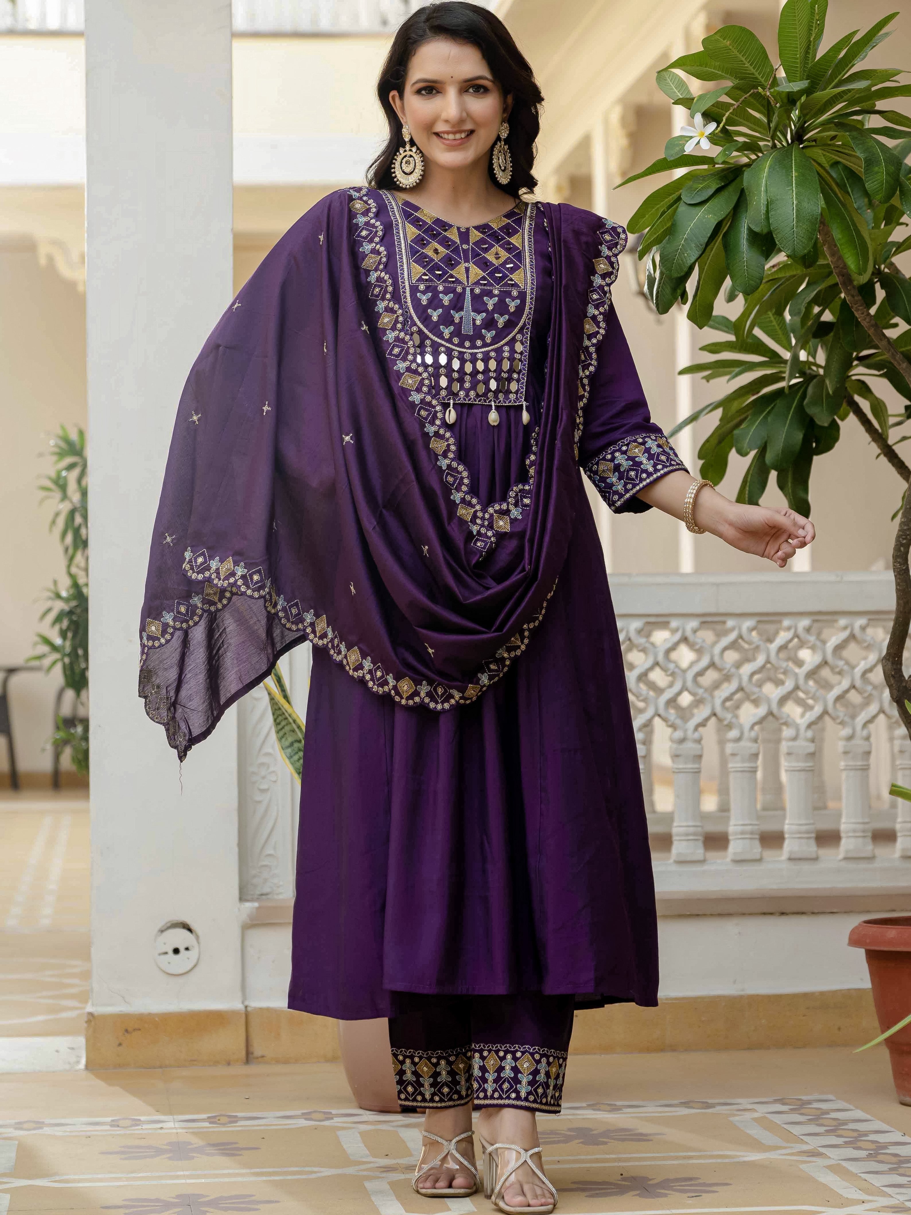 Roman Silk Anarkali Kurti For Women