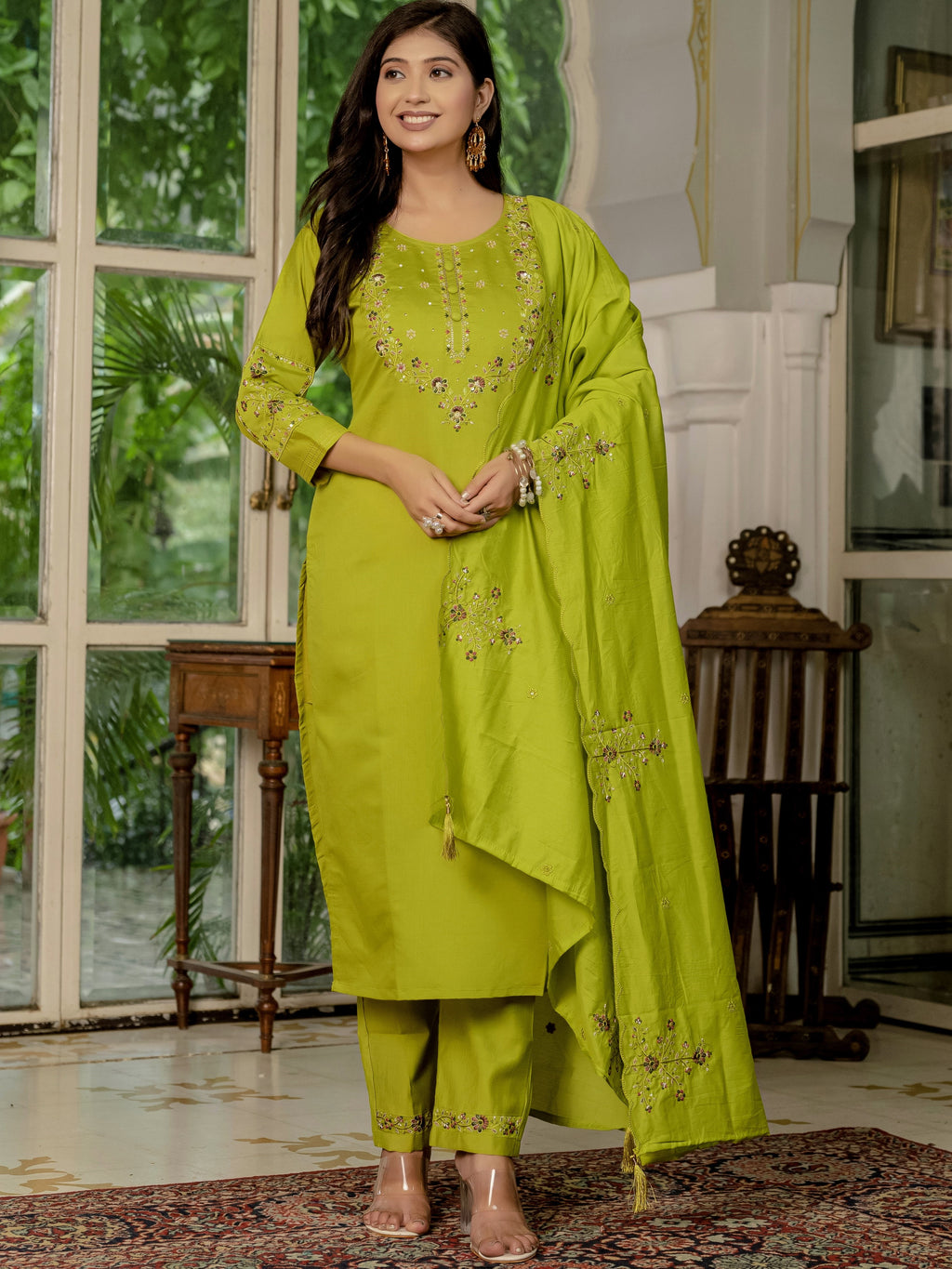 Marina Silk Top Bottom Set  For Women